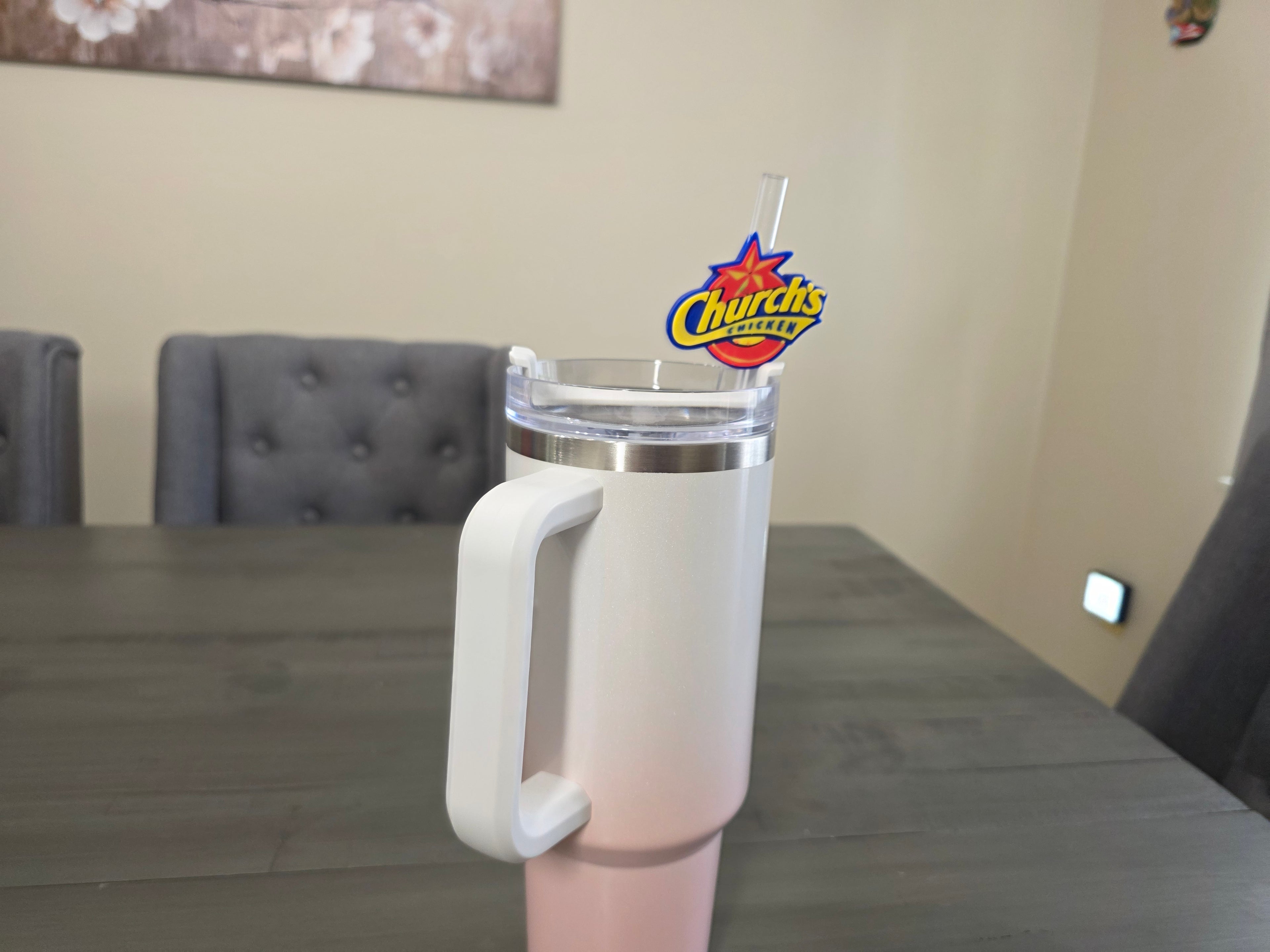 Puerto Rico Fried Chicken Straw Charm | 3D Printed PLA 10mm Straw Topper | Island Food Cup Accessory