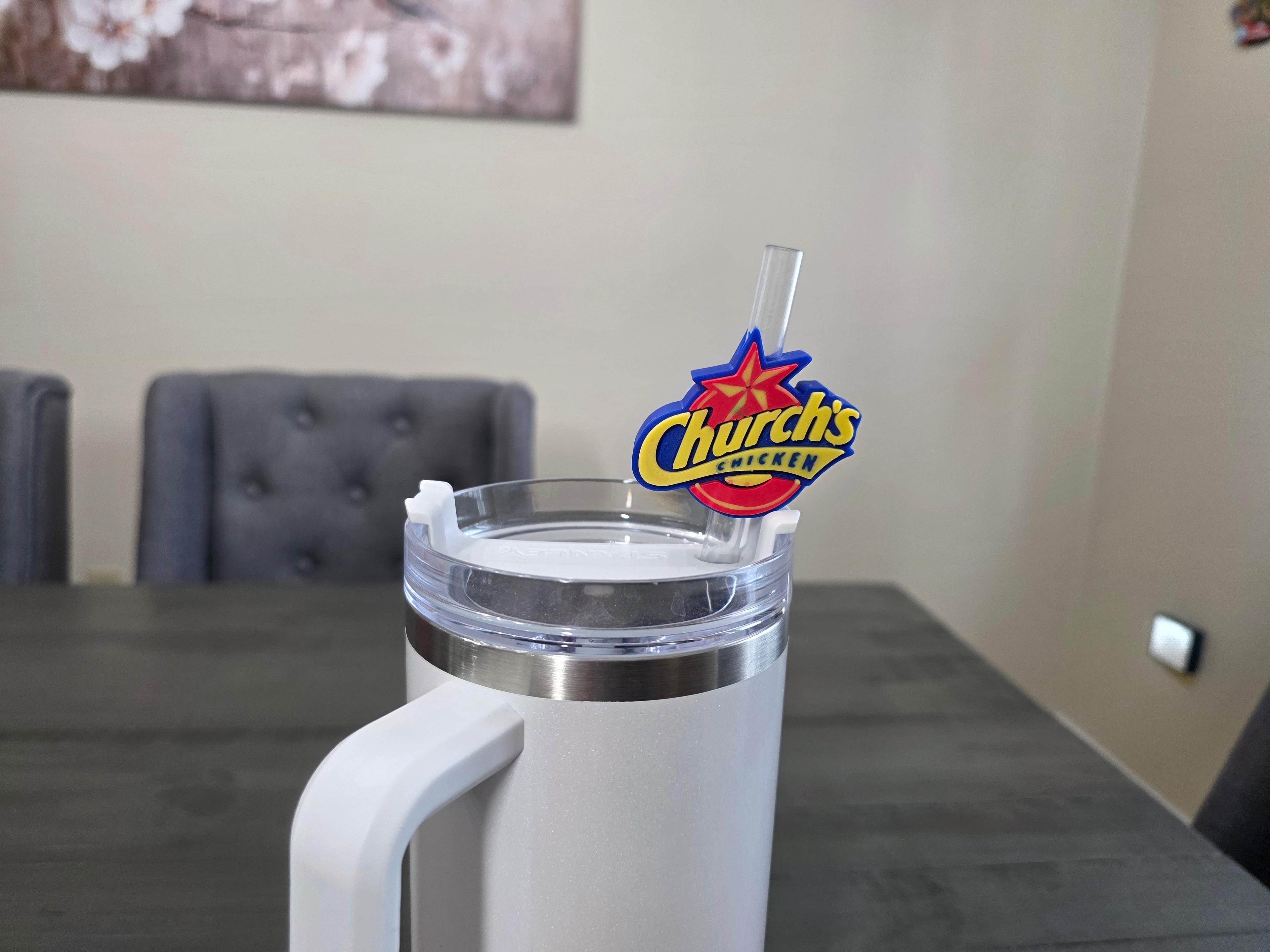 Puerto Rico Fried Chicken Straw Charm | 3D Printed PLA 10mm Straw Topper | Island Food Cup Accessory