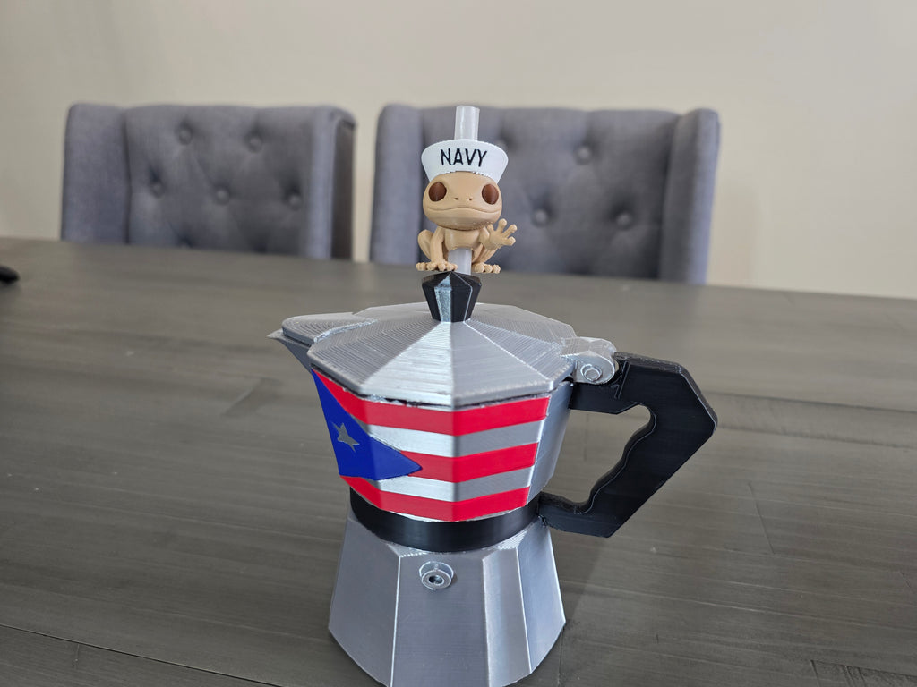 Coquí del Navy Straw Charm | 3D Printed PLA | Puerto Rico Frog Straw Topper | Military Inspired Cup Accessory