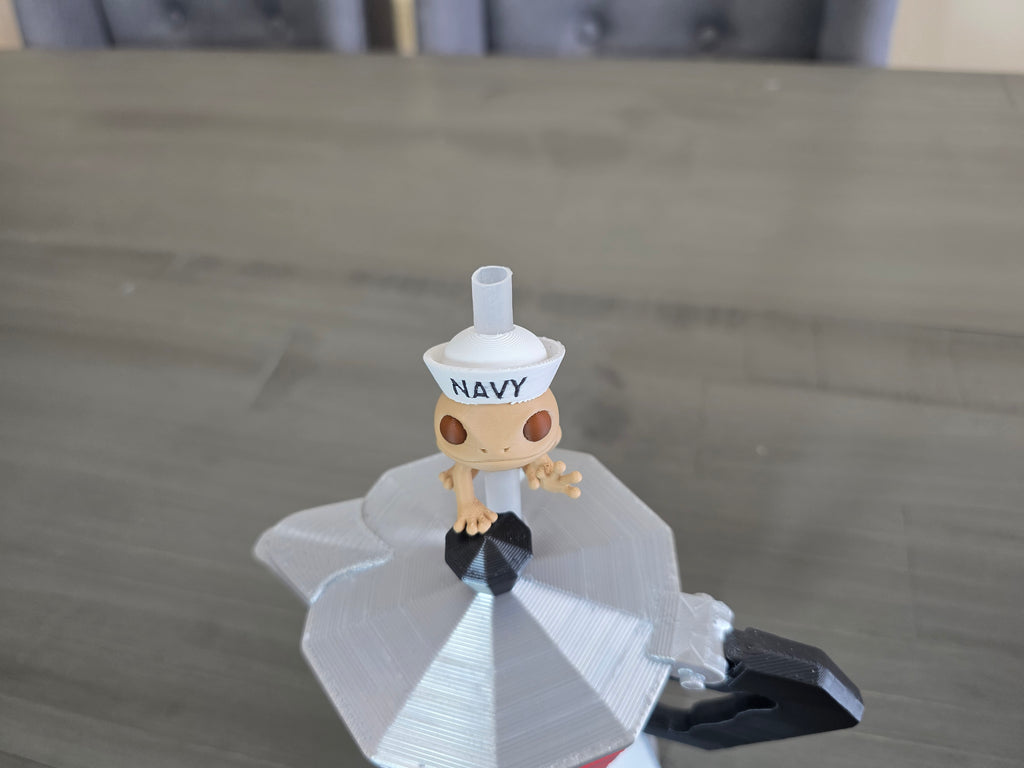 Coquí del Navy Straw Charm | 3D Printed PLA | Puerto Rico Frog Straw Topper | Military Inspired Cup Accessory