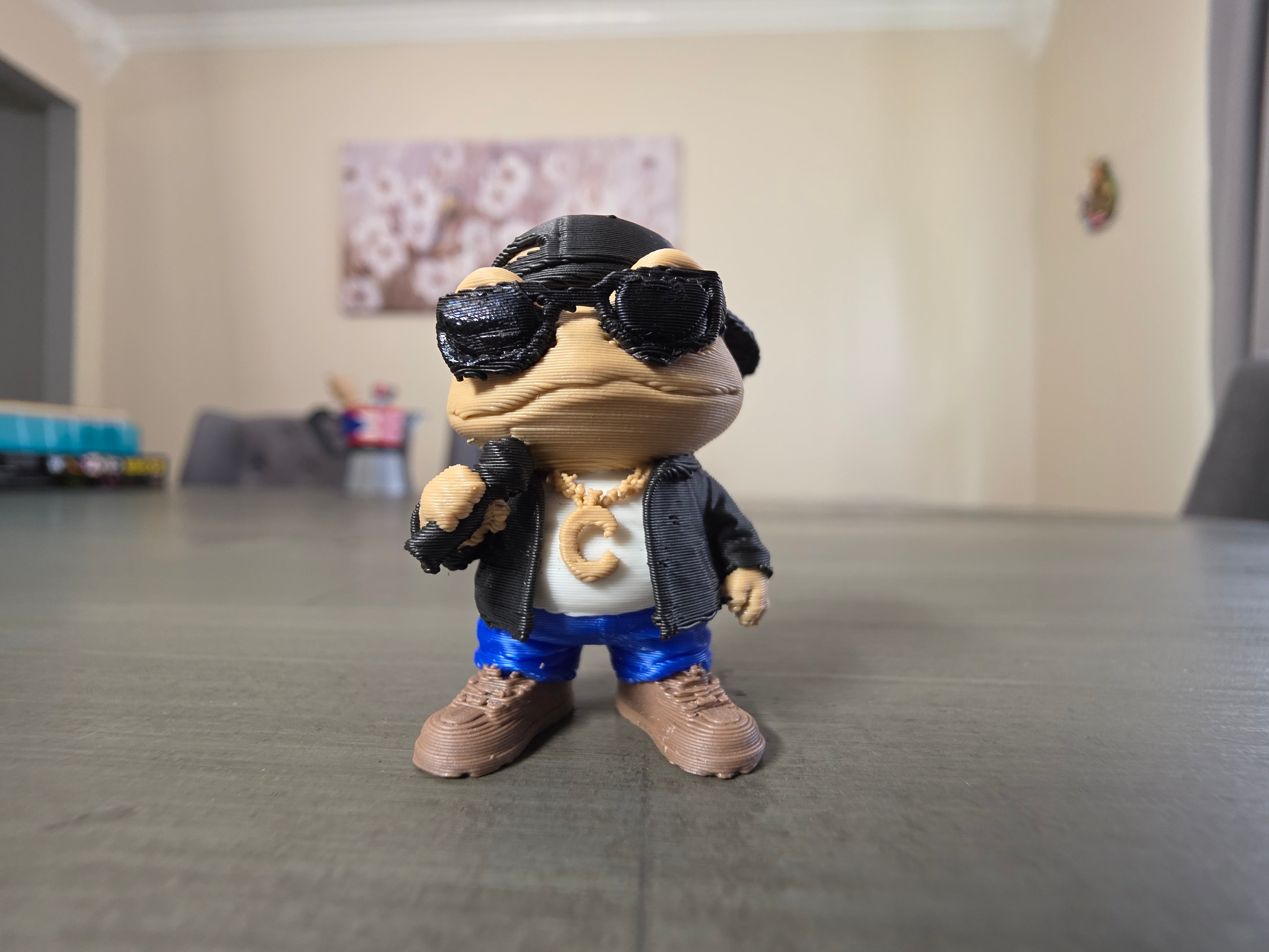 Puerto Rico Chubby Coquí Reggaeton Figure | 1.75" 3D Printed PLA Collectible | Boricua Frog Decor | Desk Buddy | 1.75” 2.5” 4” Sizes