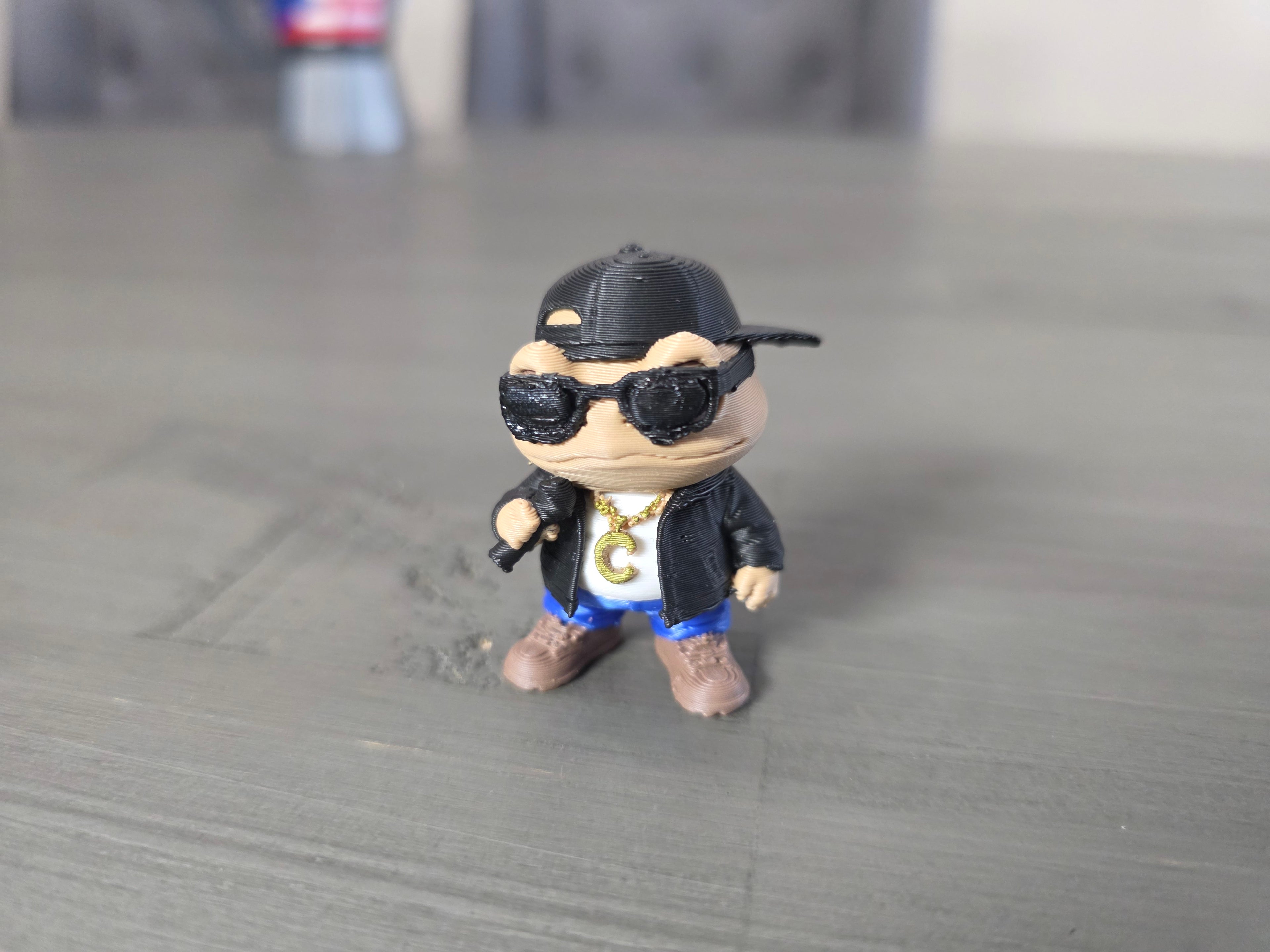 Puerto Rico Chubby Coquí Reggaeton Figure | 1.75" 3D Printed PLA Collectible | Boricua Frog Decor | Desk Buddy | 1.75” 2.5” 4” Sizes