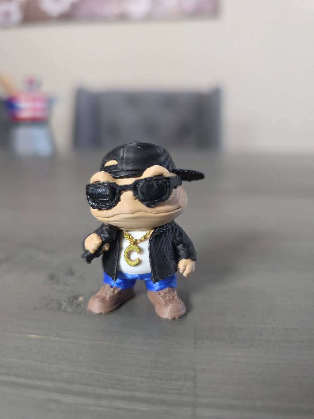 Puerto Rico Chubby Coquí Reggaeton Figure | 1.75" 3D Printed PLA Collectible | Boricua Frog Decor | Desk Buddy | 1.75” 2.5” 4” Sizes