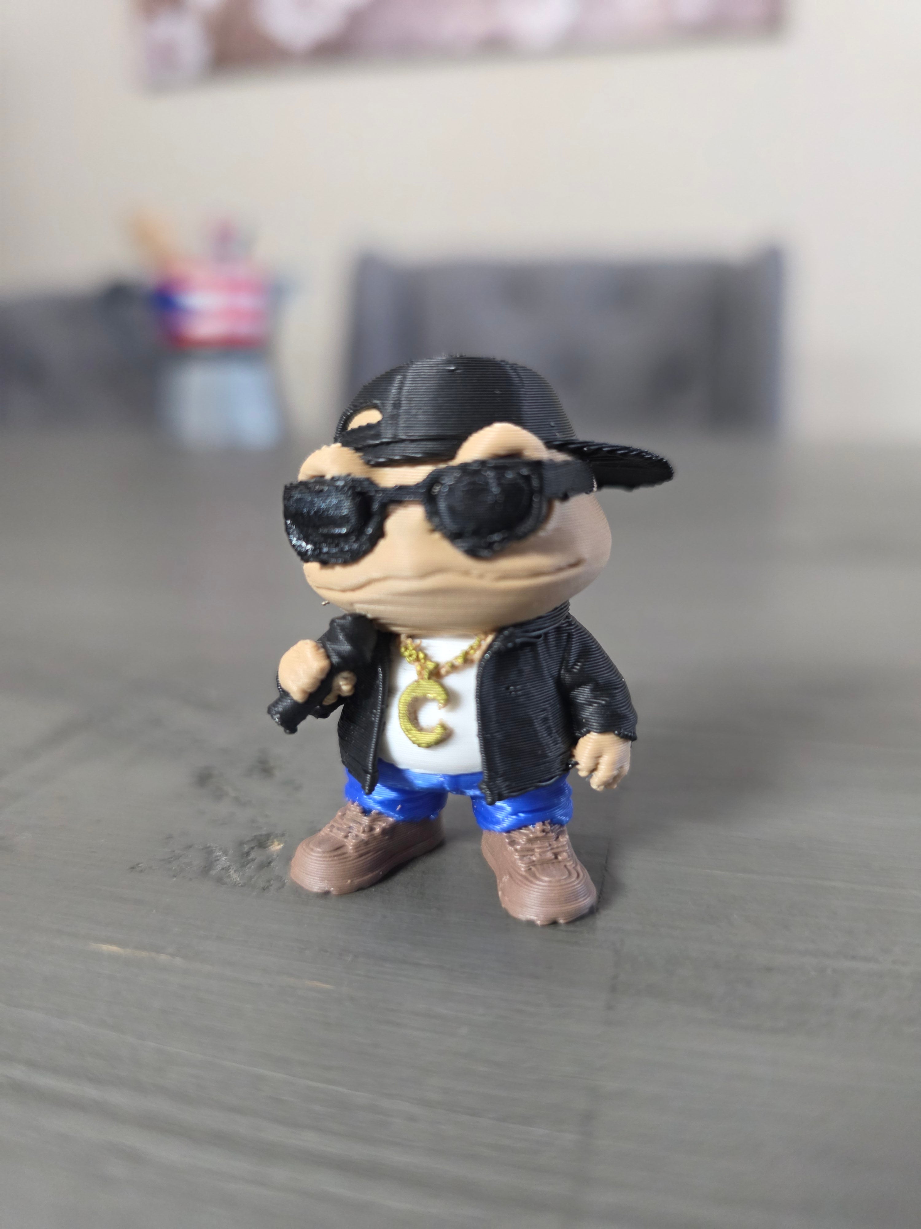 Puerto Rico Chubby Coquí Reggaeton Figure | 1.75" 3D Printed PLA Collectible | Boricua Frog Decor | Desk Buddy | 1.75” 2.5” 4” Sizes