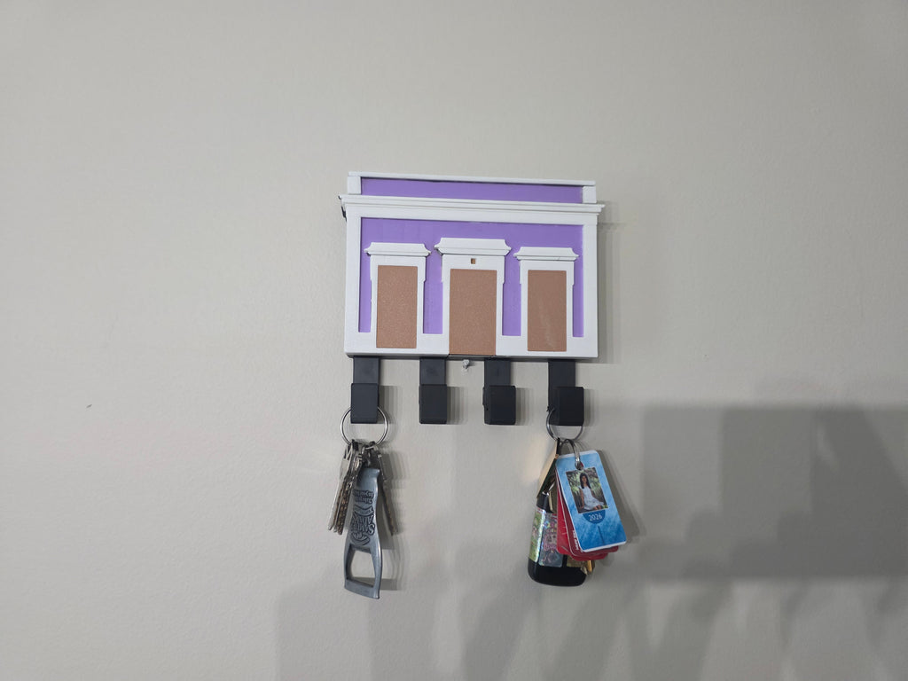 Puerto Rico San Juan Casita Key Holder | 3D Printed PLA Wall Key Rack | Old San Juan Inspired Home Decor | Entryway Organizer | Boricua Casa
