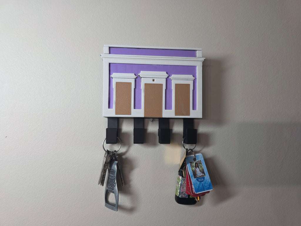Puerto Rico San Juan Casita Key Holder | 3D Printed PLA Wall Key Rack | Old San Juan Inspired Home Decor | Entryway Organizer | Boricua Casa