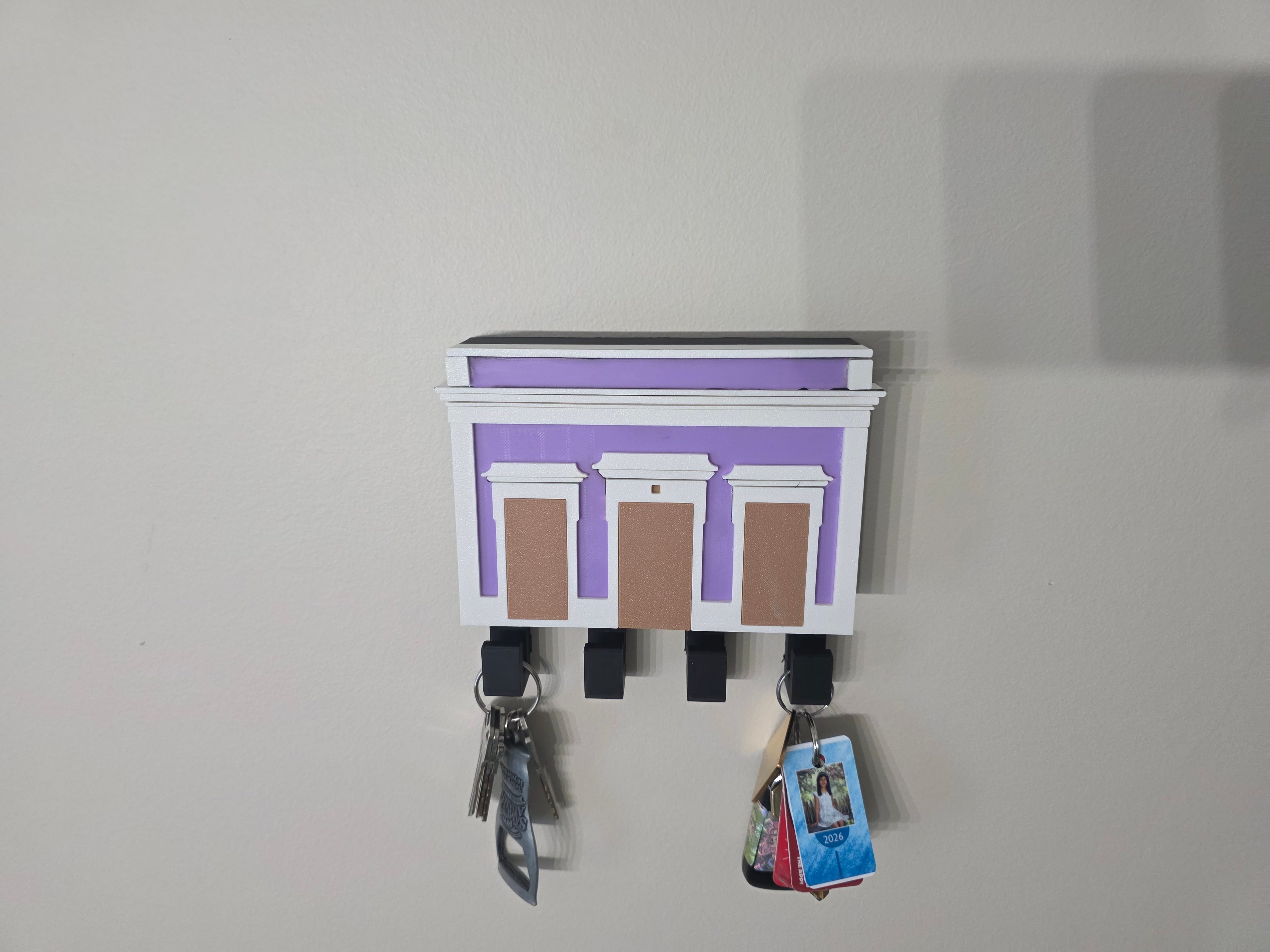 Puerto Rico San Juan Casita Key Holder | 3D Printed PLA Wall Key Rack | Old San Juan Inspired Home Decor | Entryway Organizer | Boricua Casa
