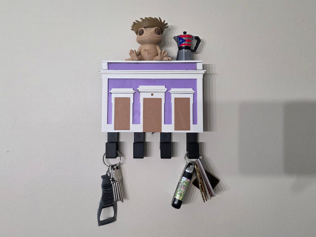 Puerto Rico San Juan Casita Key Holder | 3D Printed PLA Wall Key Rack | Old San Juan Inspired Home Decor | Entryway Organizer | Boricua Casa