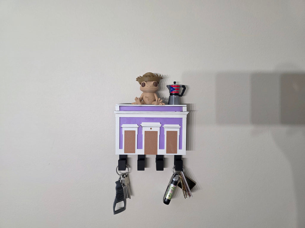 Puerto Rico San Juan Casita Key Holder | 3D Printed PLA Wall Key Rack | Old San Juan Inspired Home Decor | Entryway Organizer | Boricua Casa