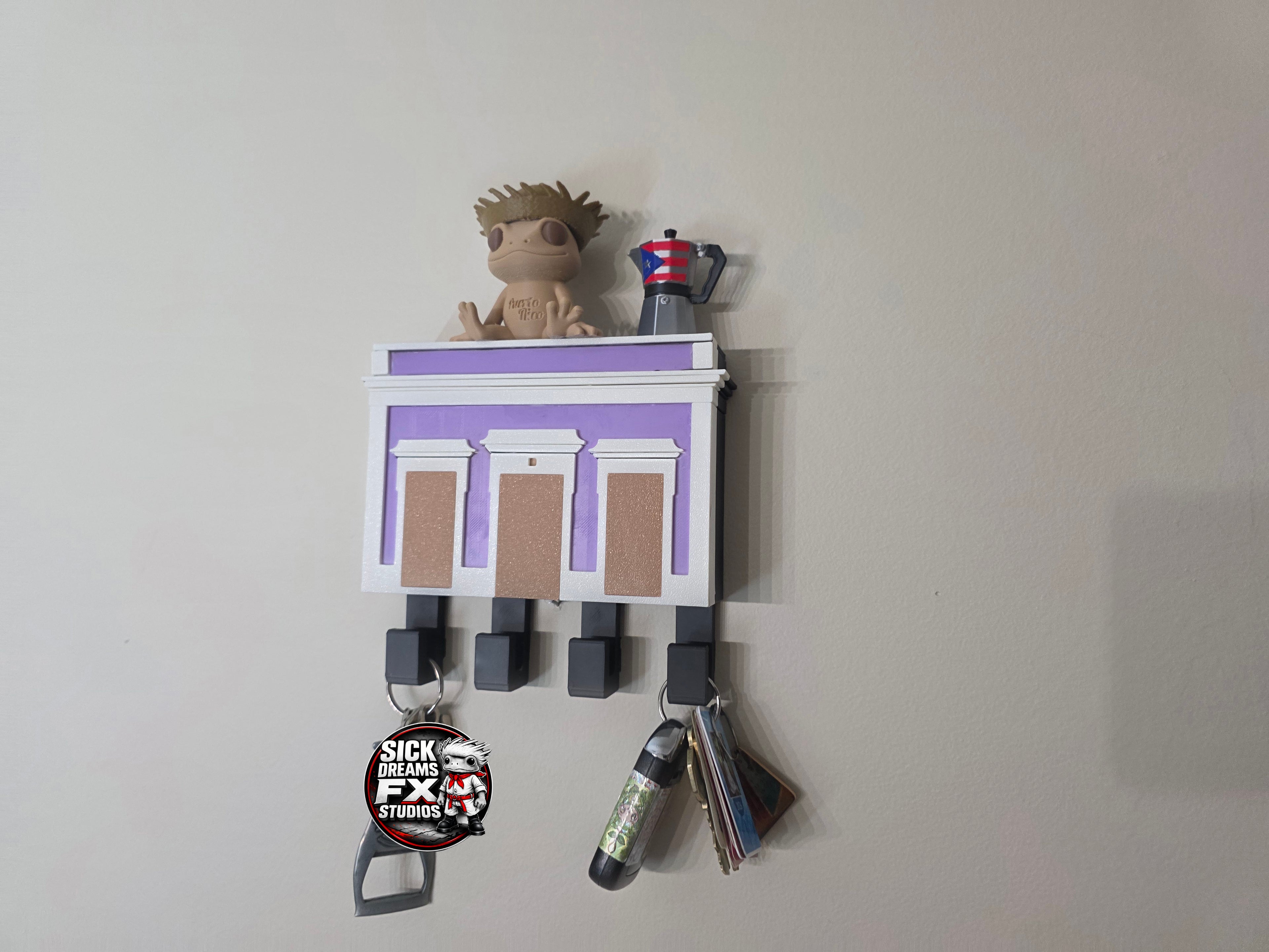Puerto Rico San Juan Casita Key Holder | 3D Printed PLA Wall Key Rack | Old San Juan Inspired Home Decor | Entryway Organizer | Boricua Casa