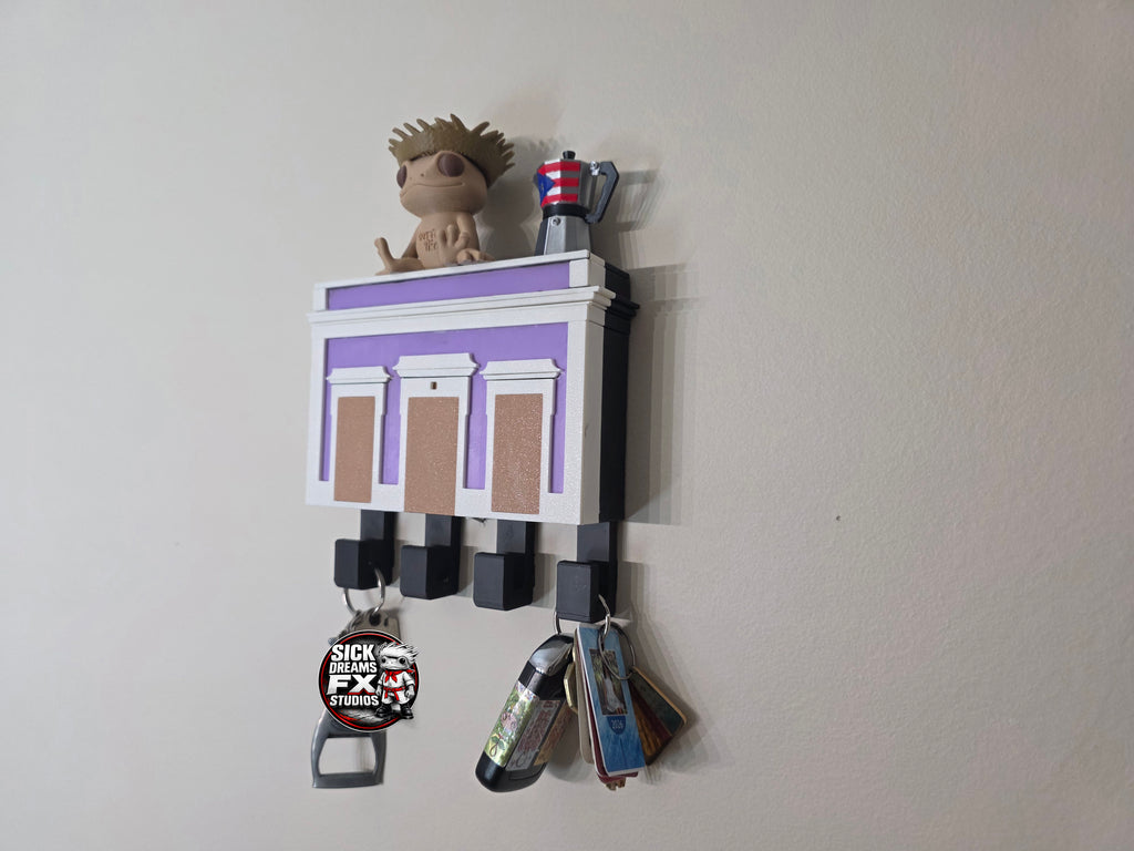 Puerto Rico San Juan Casita Key Holder | 3D Printed PLA Wall Key Rack | Old San Juan Inspired Home Decor | Entryway Organizer | Boricua Casa