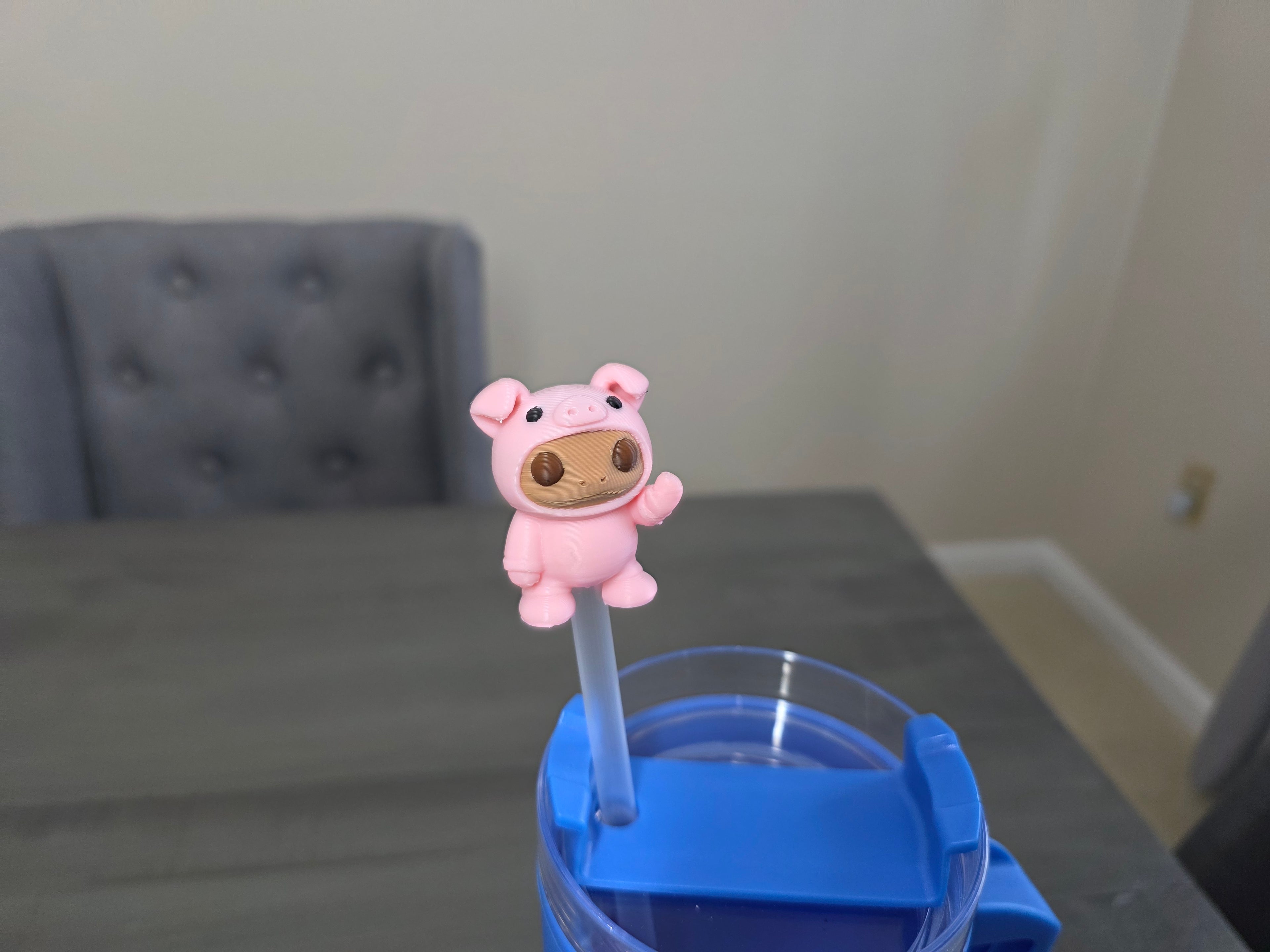Puerto Rico Coquí Animal Costume Straw Topper | Cute 3D Printed PLA Straw Charm | Kawaii Frog Cup Accessory | Reusable Drink Decor