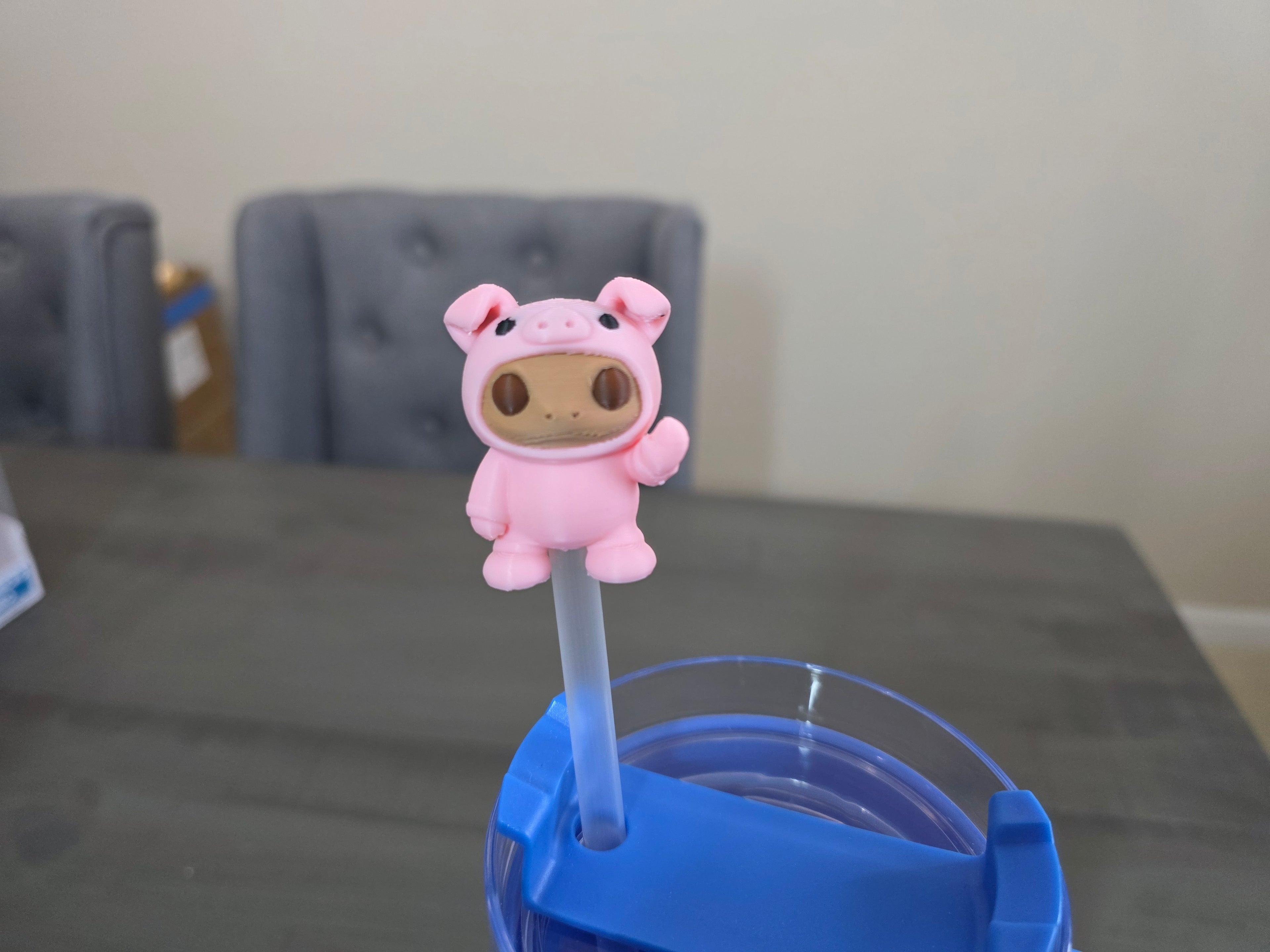 Puerto Rico Coquí Animal Costume Straw Topper | Cute 3D Printed PLA Straw Charm | Kawaii Frog Cup Accessory | Reusable Drink Decor
