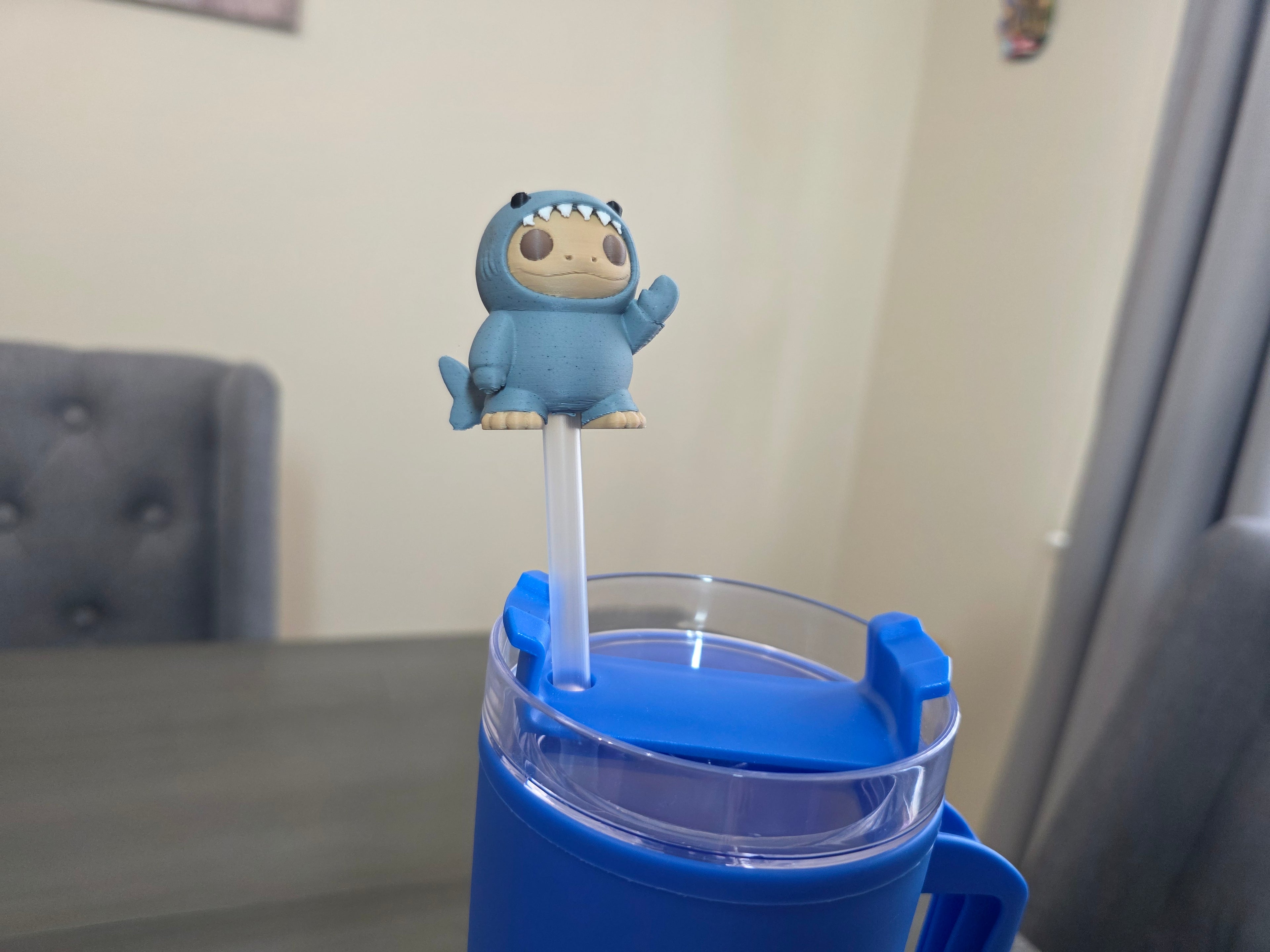 Puerto Rico Coquí Animal Costume Straw Topper | Cute 3D Printed PLA Straw Charm | Kawaii Frog Cup Accessory | Reusable Drink Decor