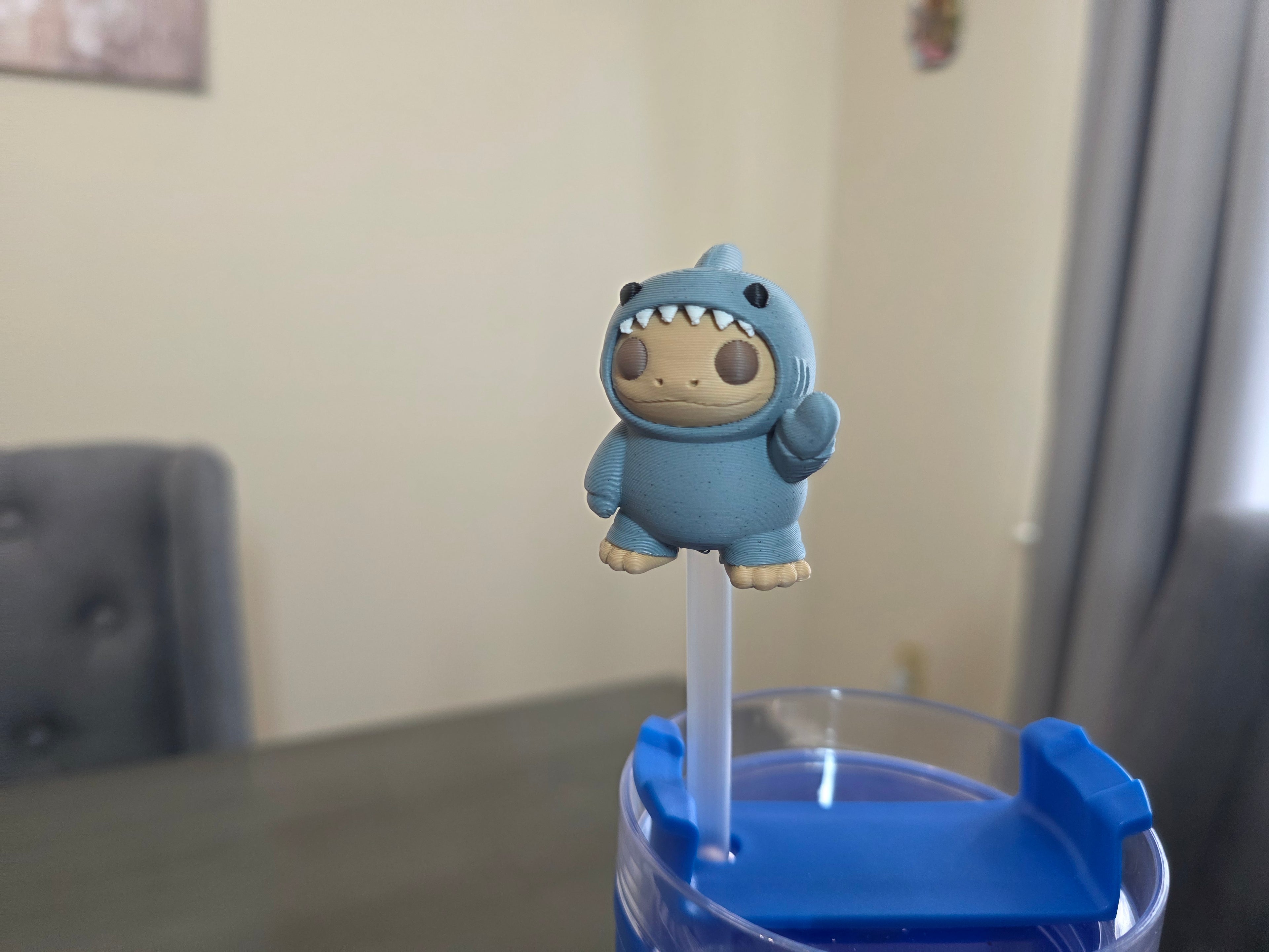 Puerto Rico Coquí Animal Costume Straw Topper | Cute 3D Printed PLA Straw Charm | Kawaii Frog Cup Accessory | Reusable Drink Decor