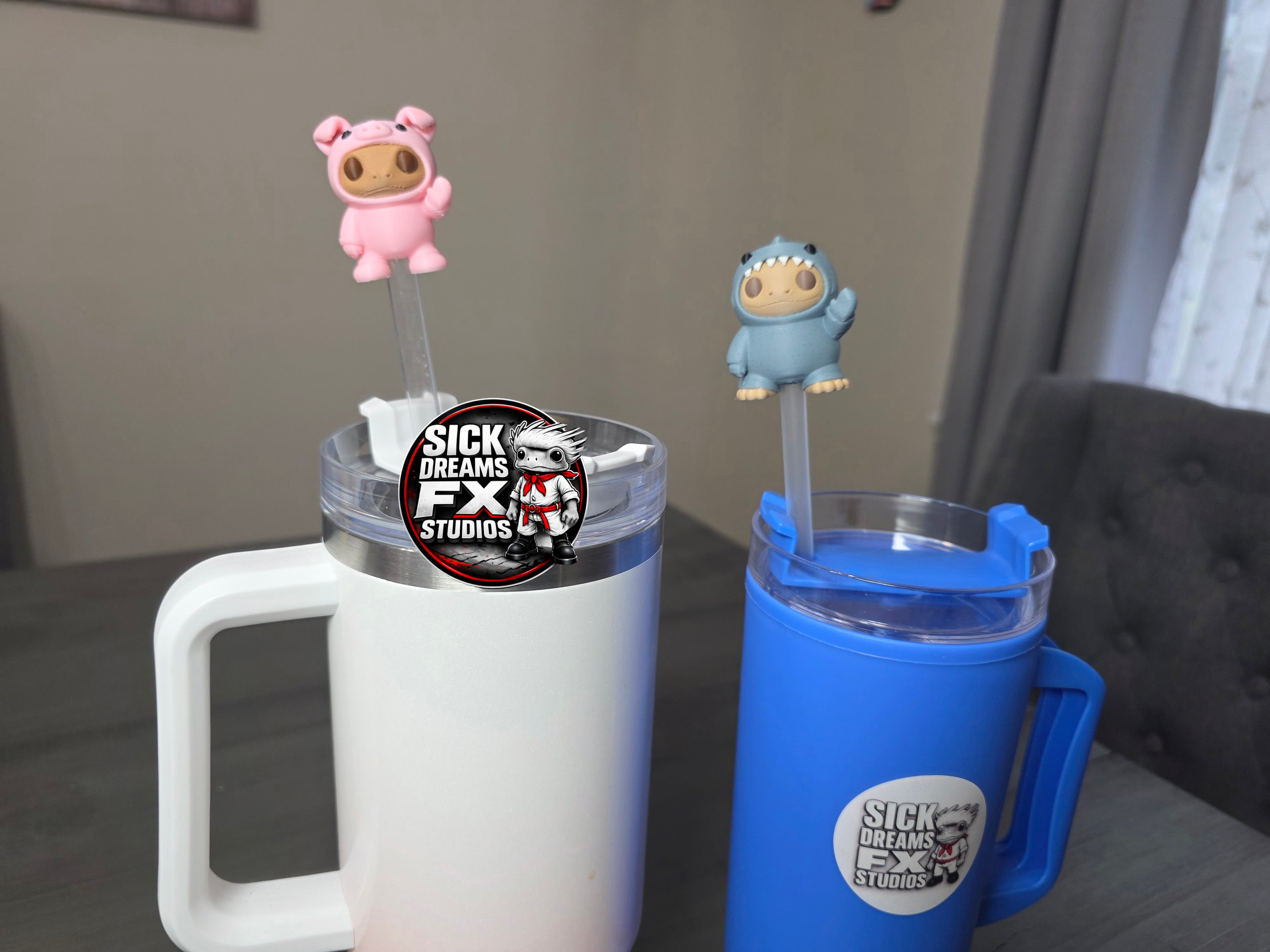 Puerto Rico Coquí Animal Costume Straw Topper | Cute 3D Printed PLA Straw Charm | Kawaii Frog Cup Accessory | Reusable Drink Decor