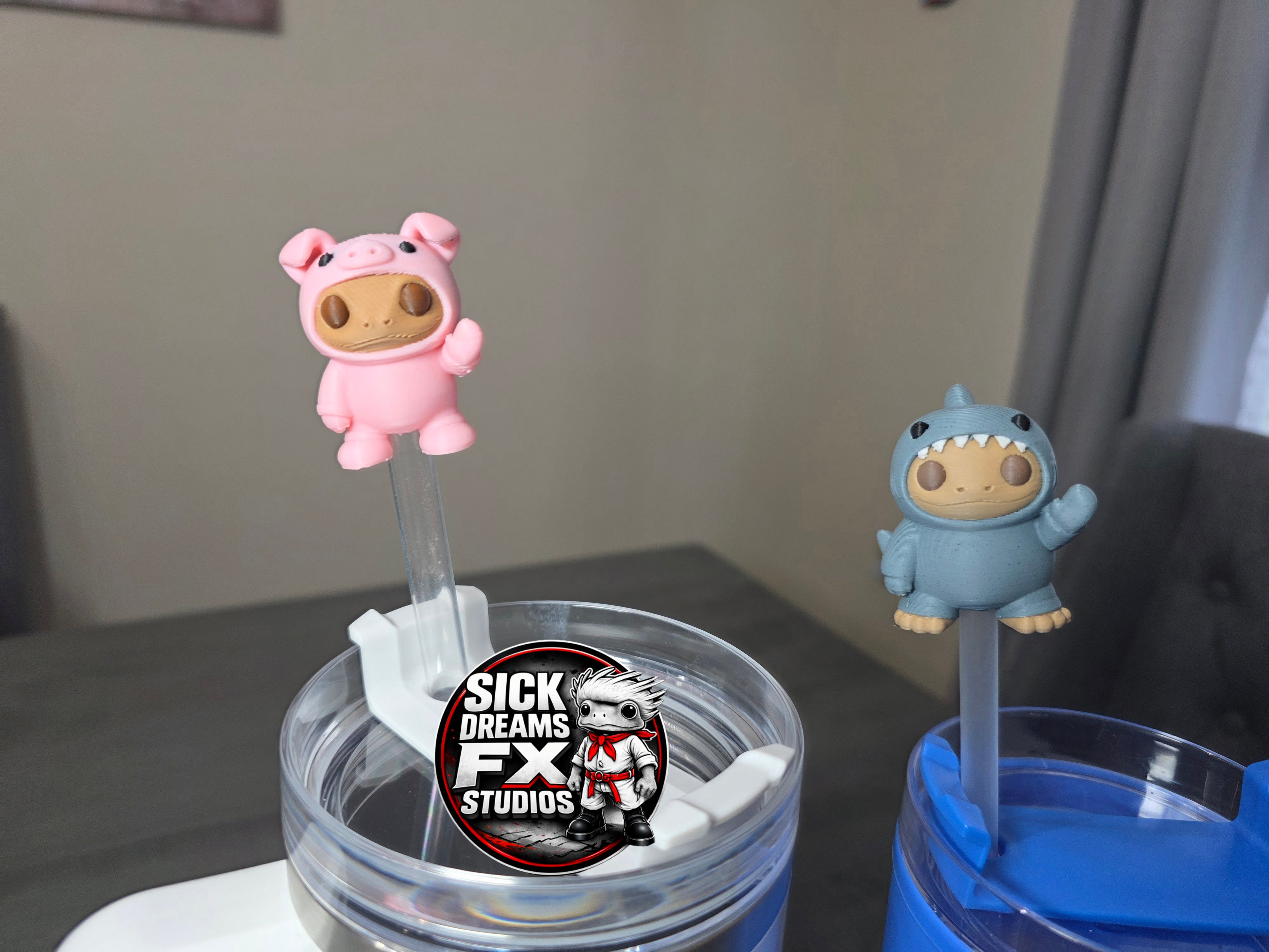 Puerto Rico Coquí Animal Costume Straw Topper | Cute 3D Printed PLA Straw Charm | Kawaii Frog Cup Accessory | Reusable Drink Decor