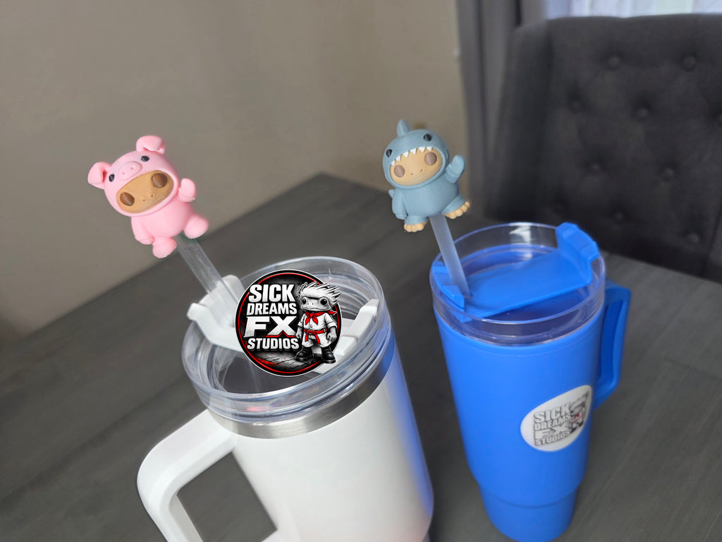 Puerto Rico Coquí Animal Costume Straw Topper | Cute 3D Printed PLA Straw Charm | Kawaii Frog Cup Accessory | Reusable Drink Decor