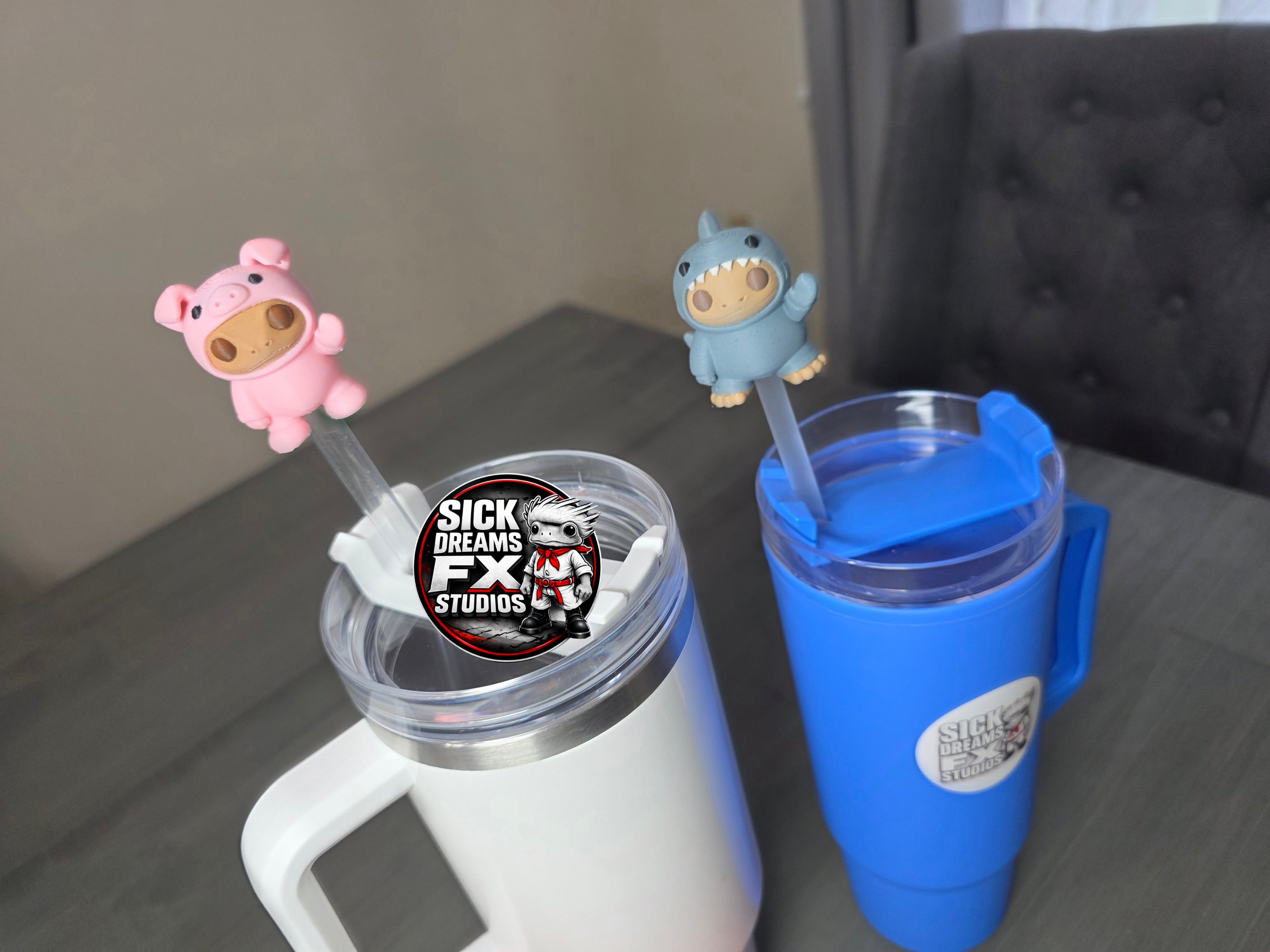 Puerto Rico Coquí Animal Costume Straw Topper | Cute 3D Printed PLA Straw Charm | Kawaii Frog Cup Accessory | Reusable Drink Decor