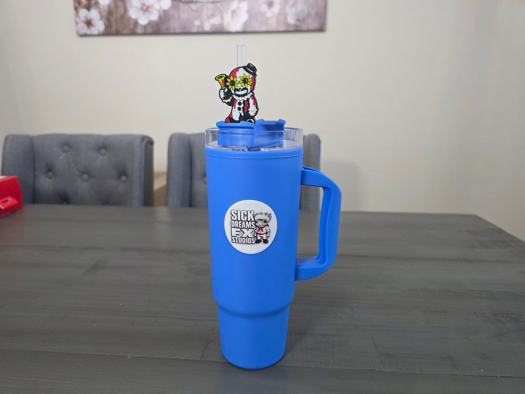 Cute Horror Terror Clown Straw Topper ( Only 1)| 3D Printed PLA Straw Charm | Spooky Halloween Cup Accessory | Fits 10mm Straws | Horror Fan Gift