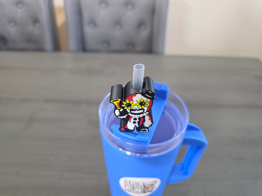 Cute Horror Terror Clown Straw Topper ( Only 1)| 3D Printed PLA Straw Charm | Spooky Halloween Cup Accessory | Fits 10mm Straws | Horror Fan Gift
