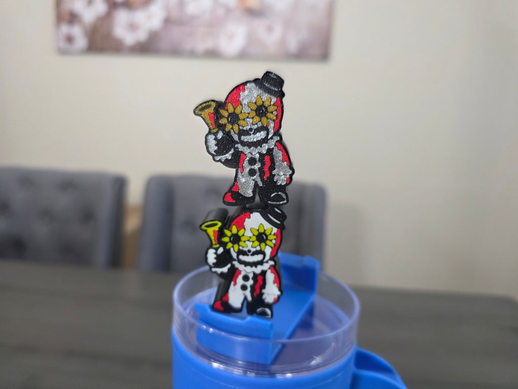 Cute Horror Terror Clown Straw Topper ( Only 1)| 3D Printed PLA Straw Charm | Spooky Halloween Cup Accessory | Fits 10mm Straws | Horror Fan Gift