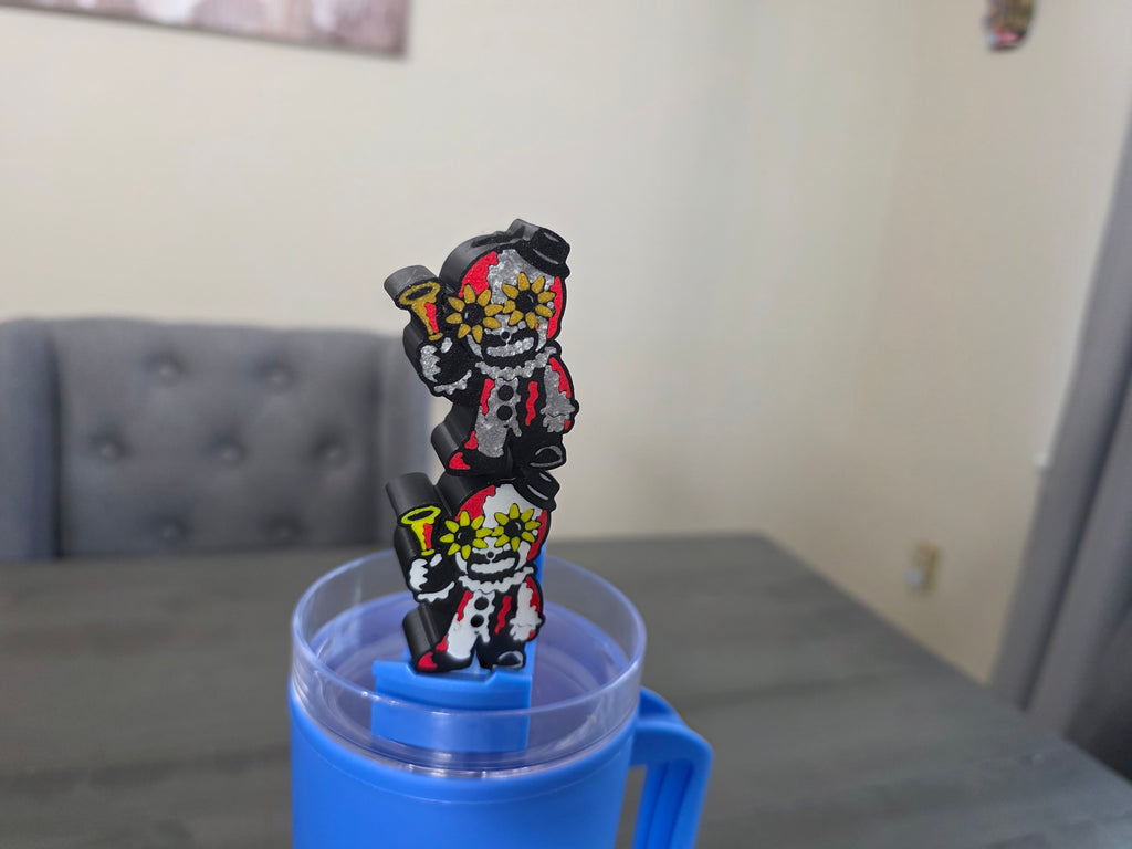 Cute Horror Terror Clown Straw Topper ( Only 1)| 3D Printed PLA Straw Charm | Spooky Halloween Cup Accessory | Fits 10mm Straws | Horror Fan Gift