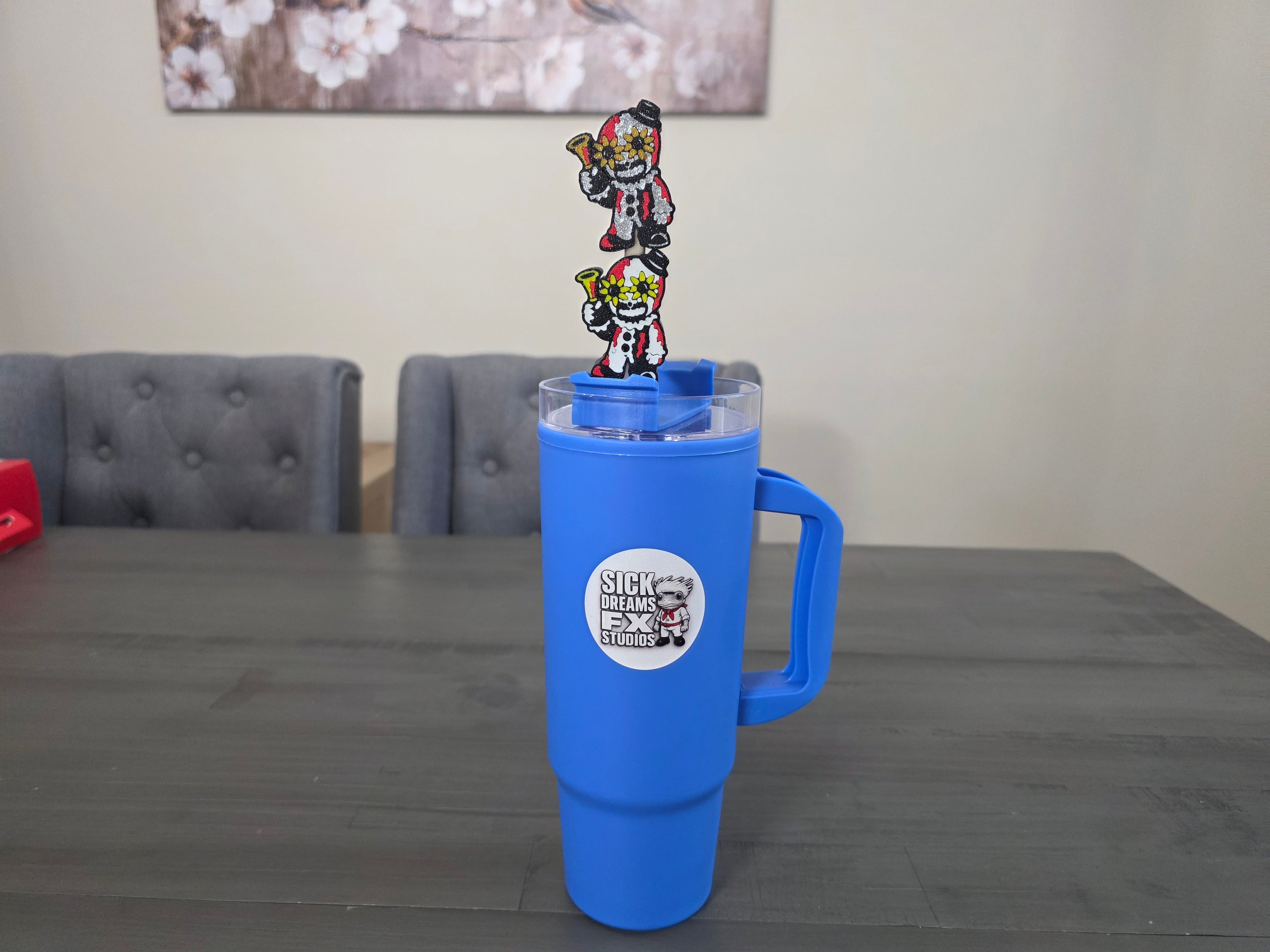 Cute Horror Terror Clown Straw Topper ( Only 1)| 3D Printed PLA Straw Charm | Spooky Halloween Cup Accessory | Fits 10mm Straws | Horror Fan Gift