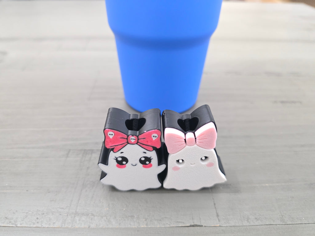 Cute Ghost Straw Charm (Only 1) | 3D Printed Halloween Straw Topper | Spooky Cup Accessory | Ghost Tumbler Charm | Creepy Cute Gift