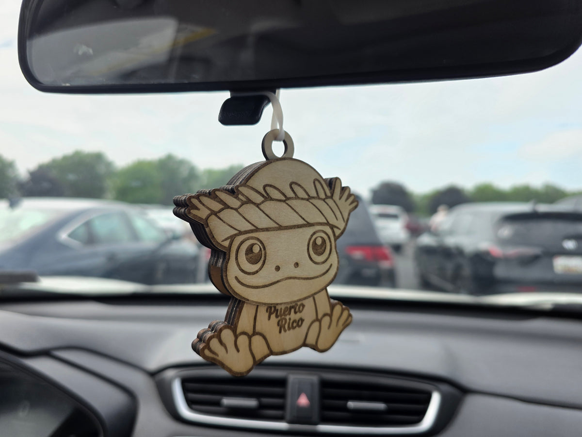 Puerto Rico Coquí Wooden Car or Tree Ornament (1 Per Pack) (Coquí Not Included)