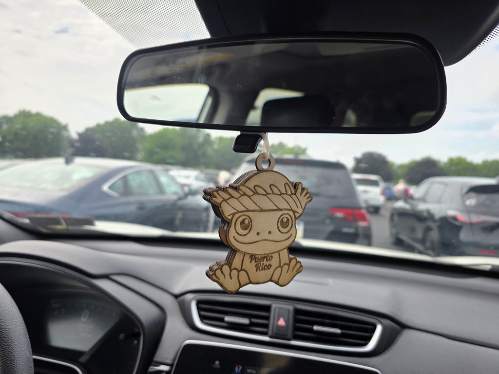 Puerto Rico Coquí Wooden Car or Tree Ornament (1 Per Pack) (Coquí Not Included)