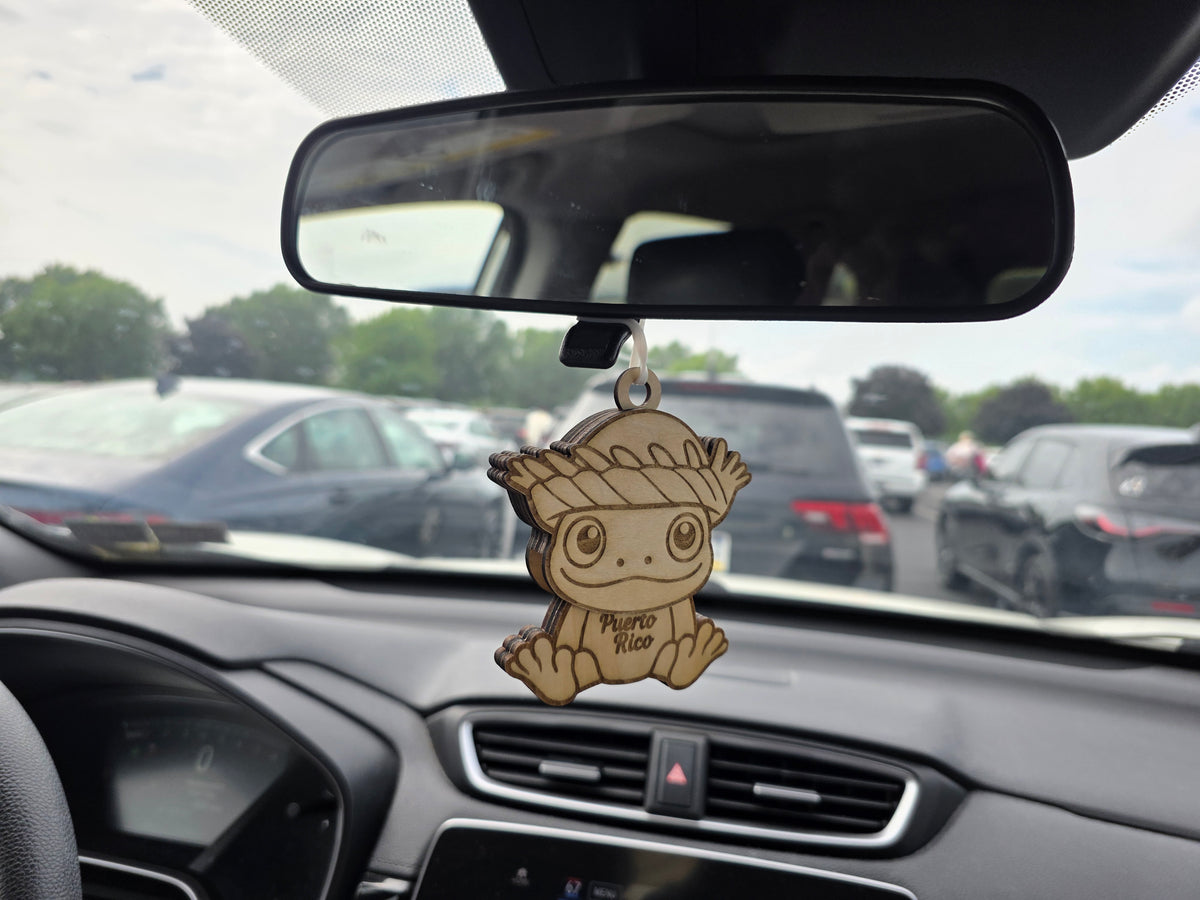 Puerto Rico Coquí Wooden Car or Tree Ornament (1 Per Pack) (Coquí Not Included)