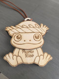 Puerto Rico Coquí Wooden Car or Tree Ornament (1 Per Pack) (Coquí Not Included)