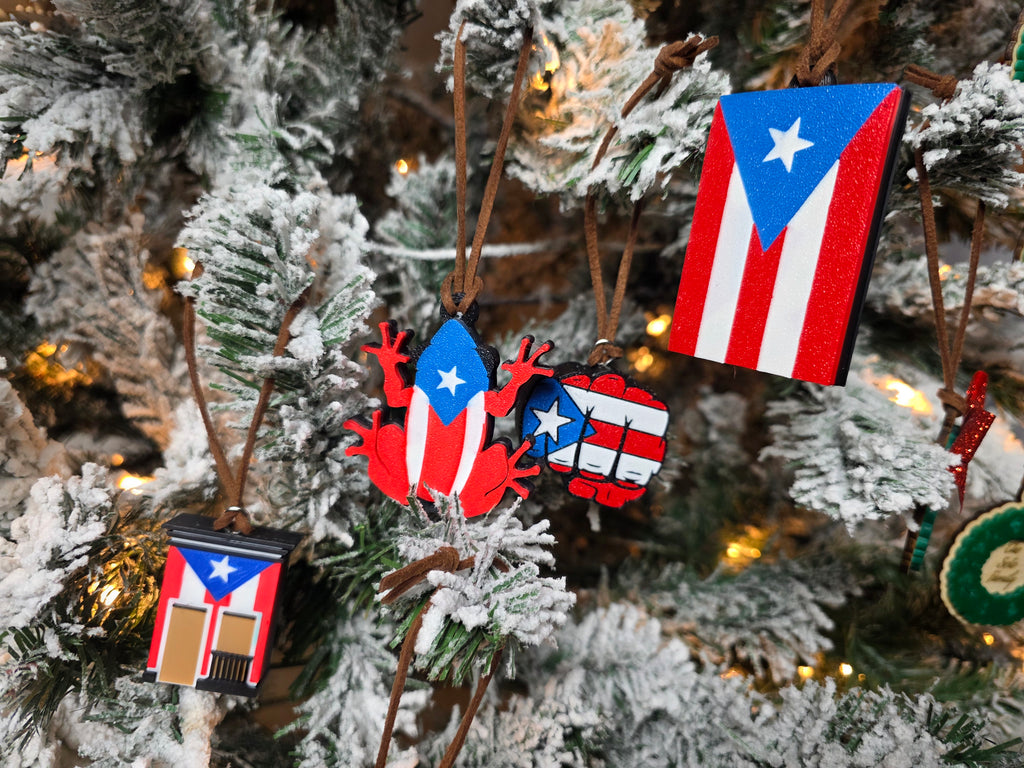Puerto Rico Christmas Ornament, Boricua Holiday Ornament, Puerto Rican Food & Culture Decor, 3D Printed PR Gift (1 per pack)