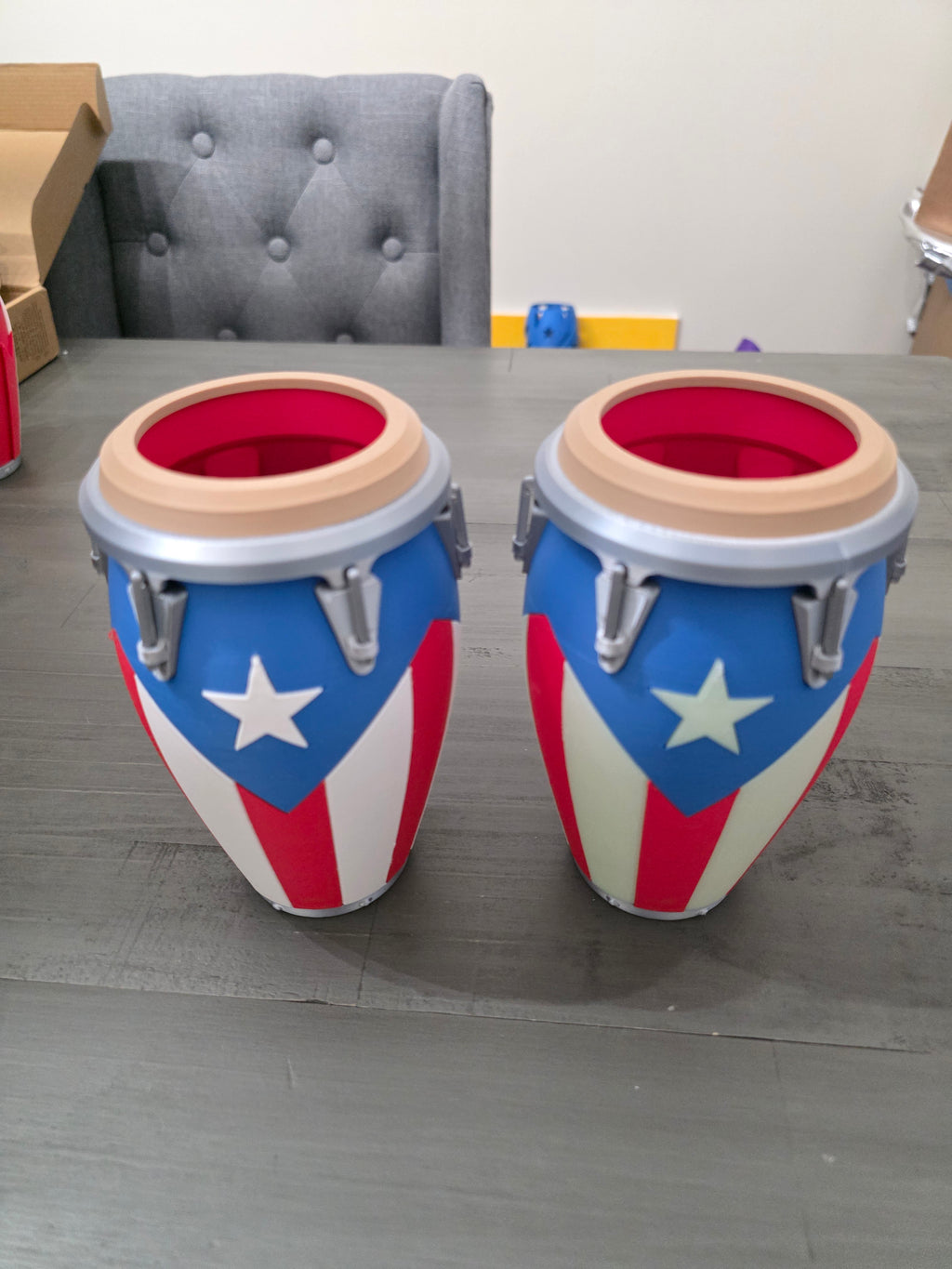 Puerto Rico Flag Conga Can Holder Or Limited Edition Glow in The Dark | 3D Printed PLA Soda Can Sleeve