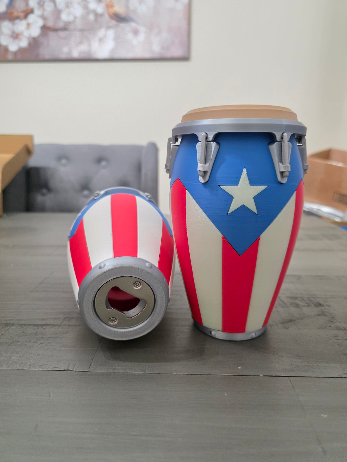 Puerto Rico Flag Conga Can Holder Or Limited Edition Glow in The Dark | 3D Printed PLA Soda Can Sleeve