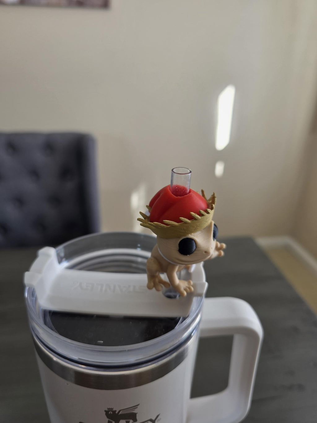 Puerto Rico Coquí with Pava & Santa Hat 3D Straw Topper