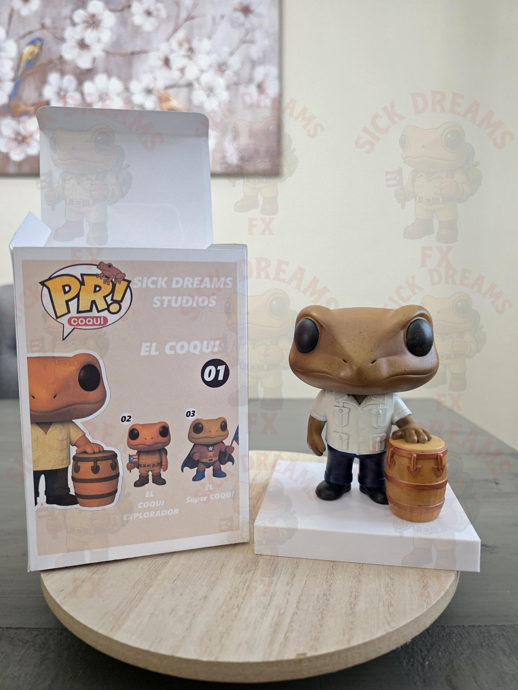 El Coquí 01 Puerto Rico Custom Funko POP! Collectible Figure | 4 Inch ABS Resin | Limited Edition Handmade Toy | Hand Painted With Box