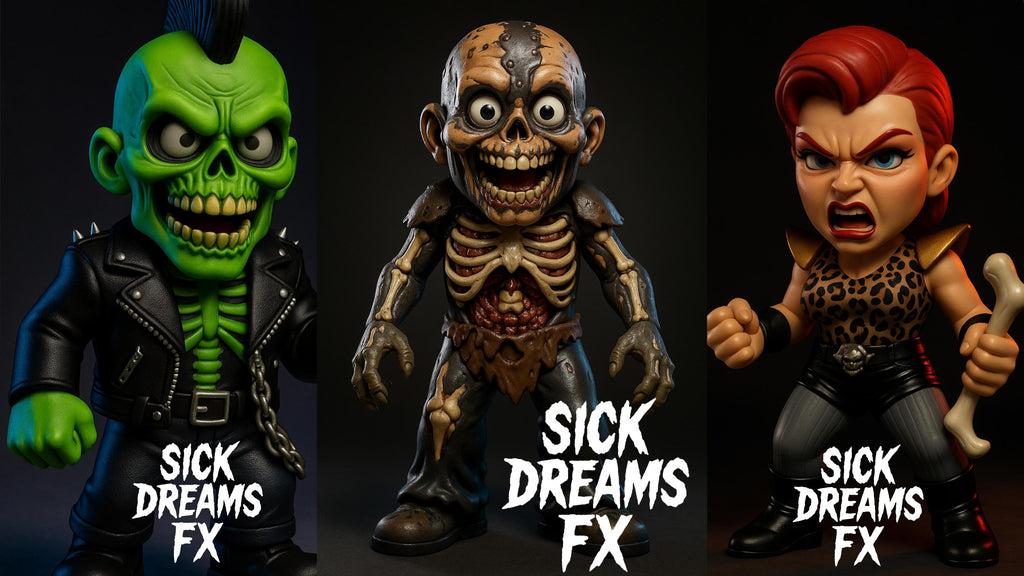 Return Of The Living Dead - Return Of The Living Zombies: Series 1 - 3 Pack Zombie Inspired Horror Toy Figure DIY Blank