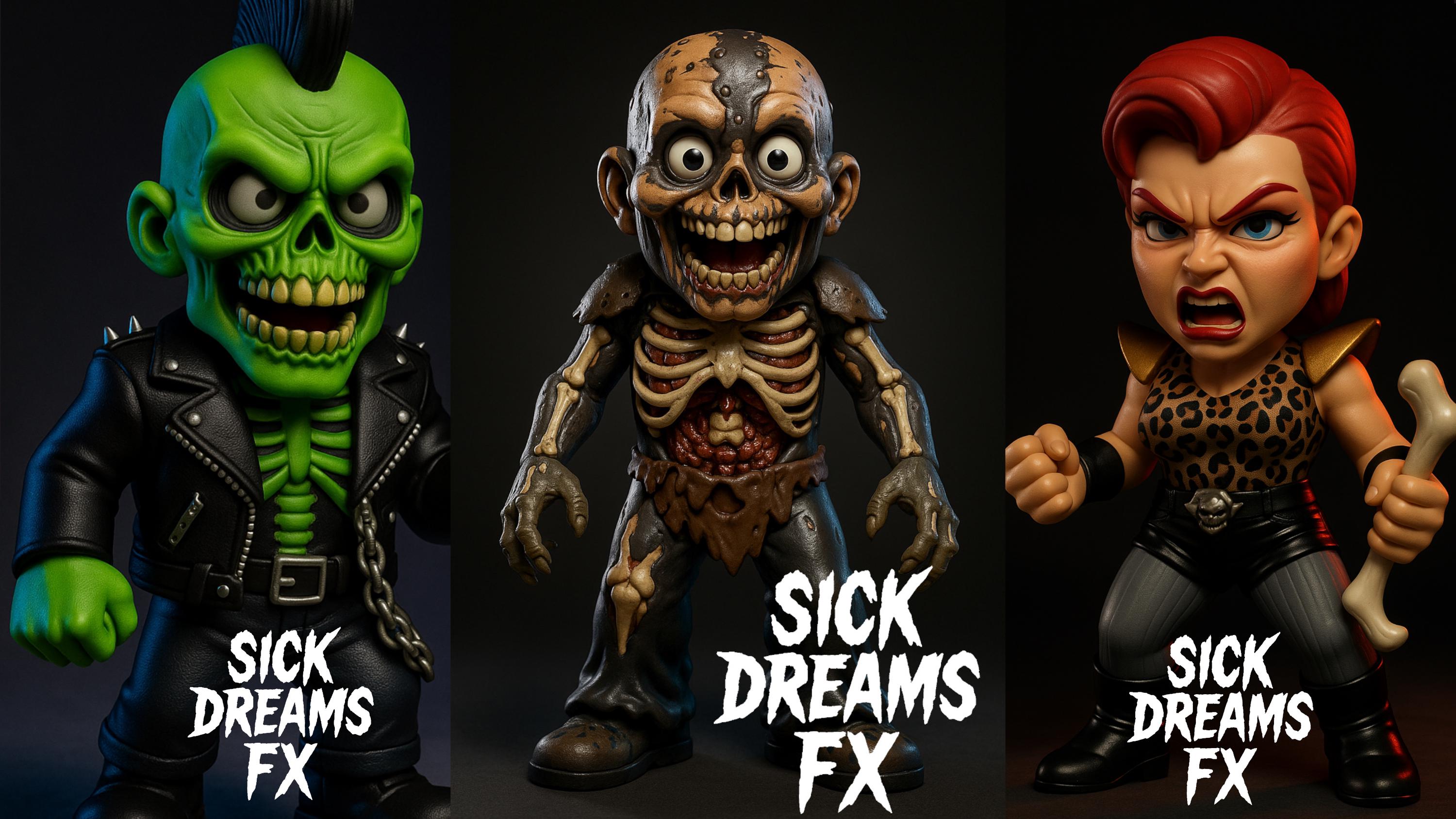 Return Of The Living Dead - Return Of The Living Zombies: Series 1 - 3 Pack Zombie Inspired Horror Toy Figure DIY Blank