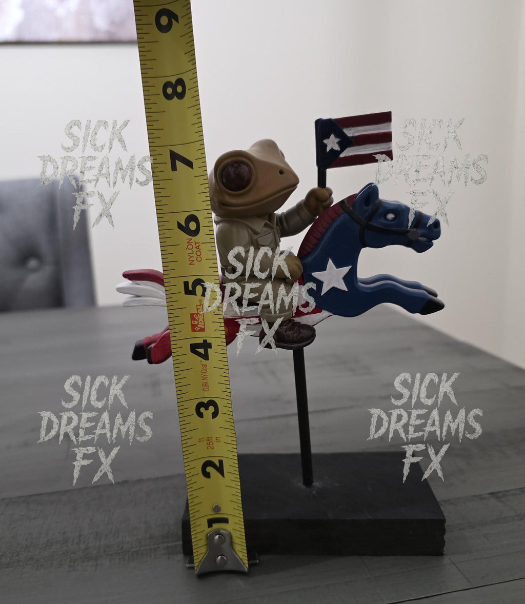 Coquí y Caballito de Pica | 7” Puerto Rican Resin Figure | 3D Printed Collectible | Boricua Folklore Art Piece