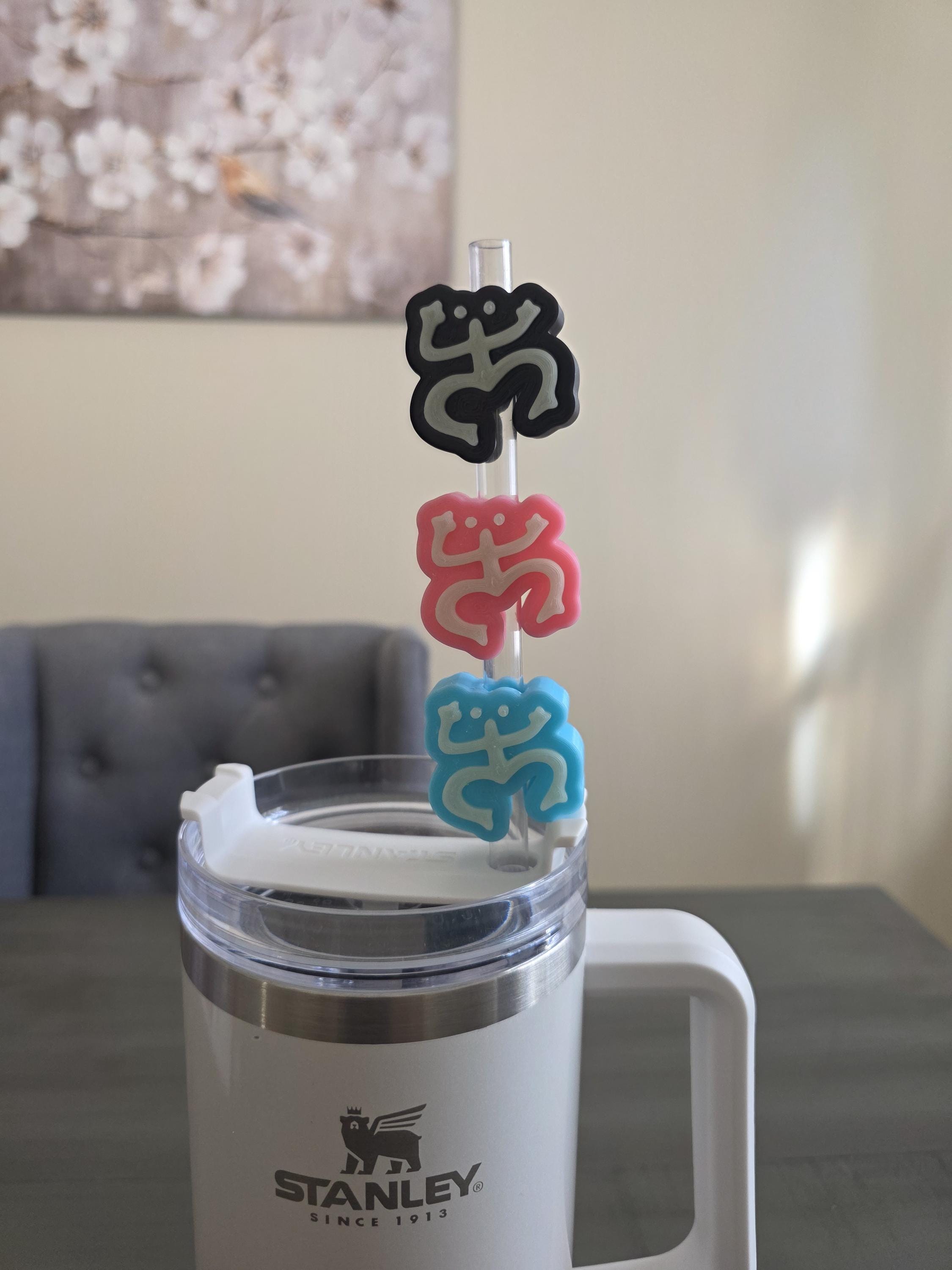 Puerto Rico Taíno Coquí & Taino Sun 3D Straw Toppers