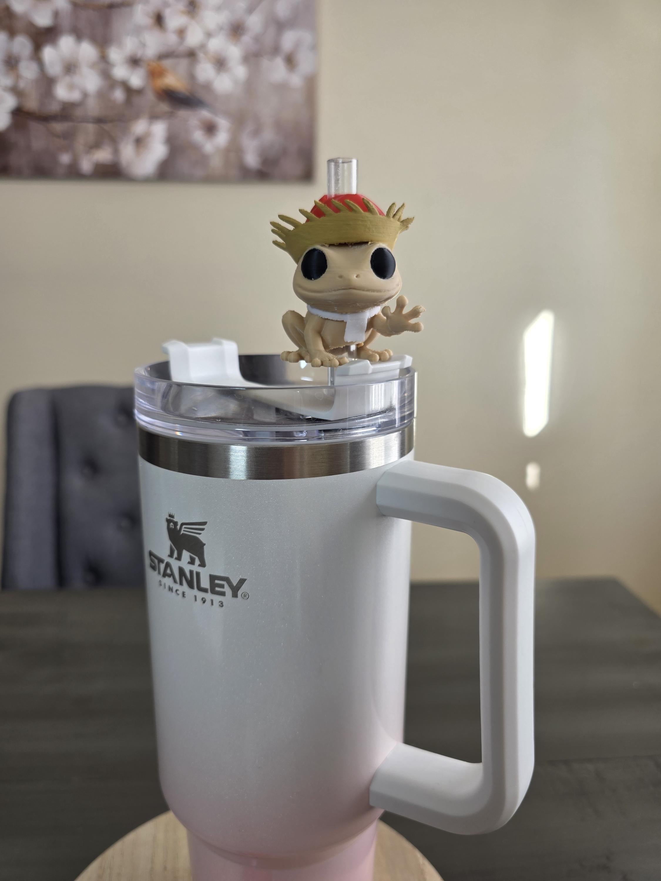 Puerto Rico Coquí with Pava & Santa Hat 3D Straw Topper