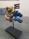 Coquí y Caballito de Pica | 7” Puerto Rican Resin Figure | 3D Printed Collectible | Boricua Folklore Art Piece