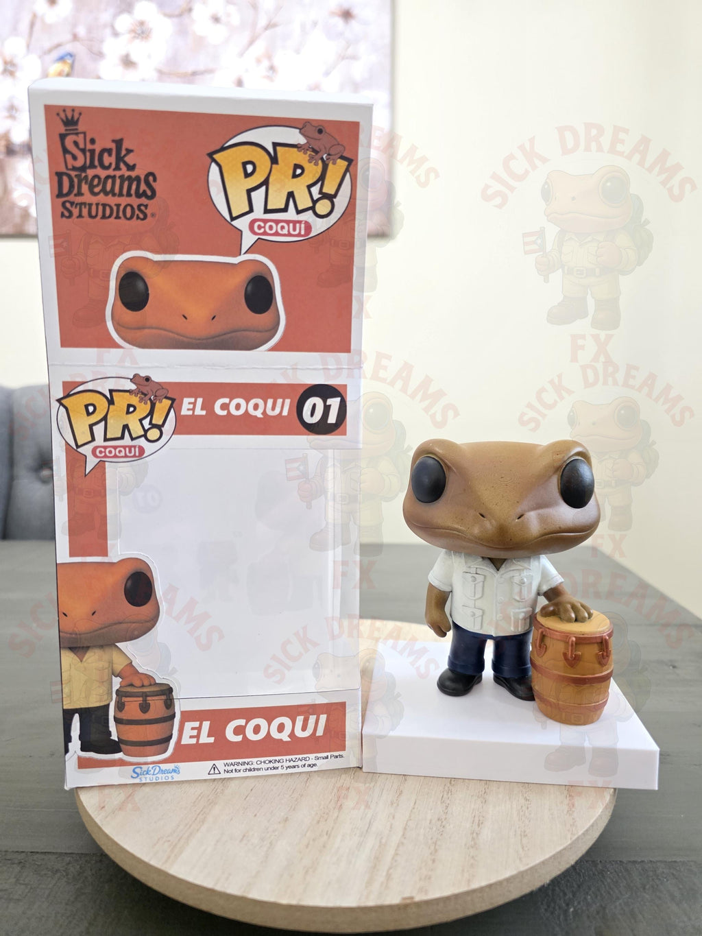 El Coquí 01 Puerto Rico Custom Funko POP! Collectible Figure | 4 Inch ABS Resin | Limited Edition Handmade Toy | Hand Painted With Box