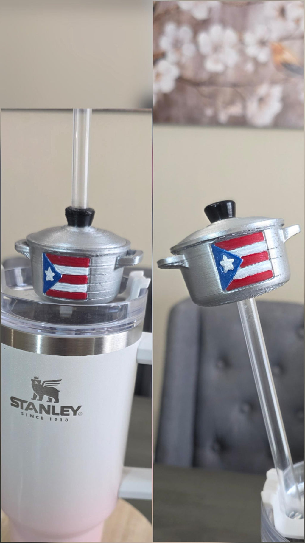 Puerto Rico Caldero 3D Straw Toppers
