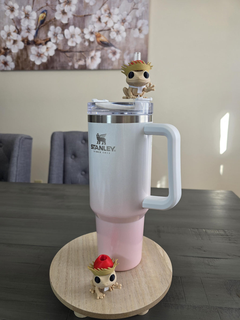 Puerto Rico Coquí with Pava & Santa Hat 3D Straw Topper