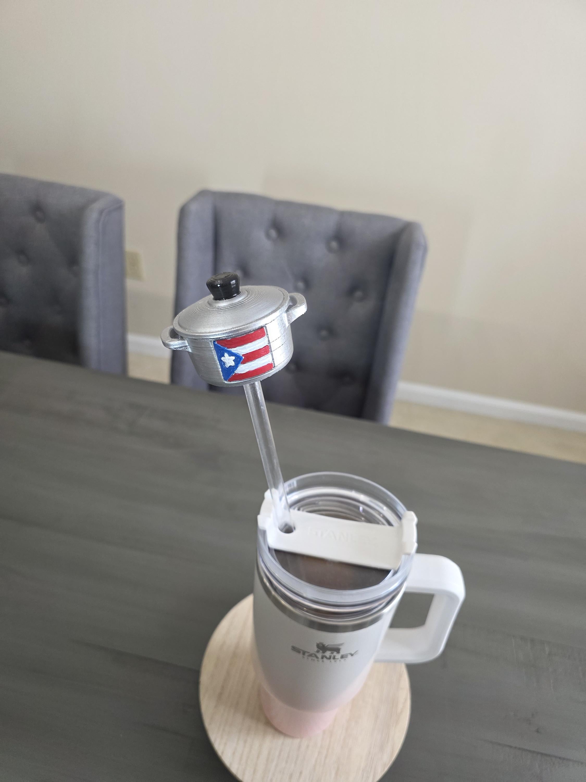 Puerto Rico Caldero 3D Straw Toppers