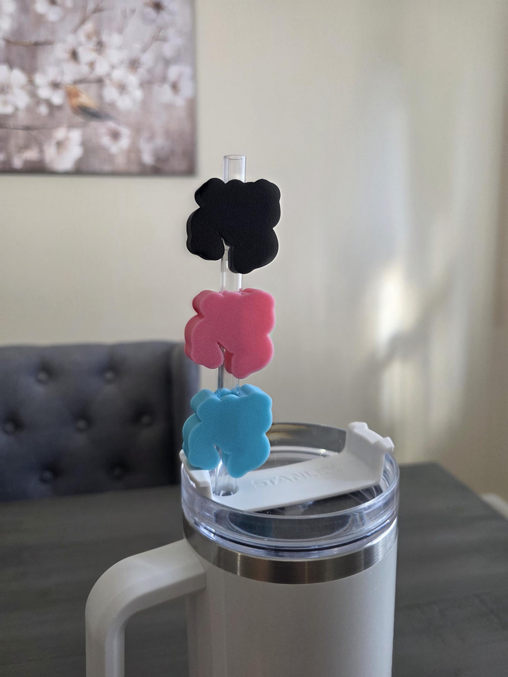 Puerto Rico Taíno Coquí & Taino Sun 3D Straw Toppers