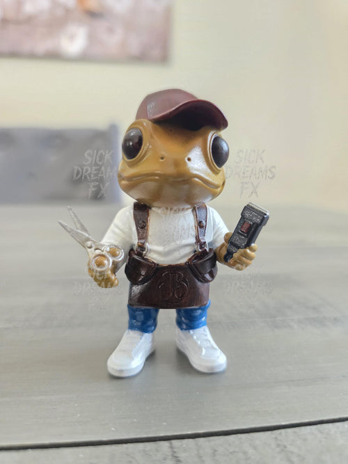 Coquí Barbero | 3” Puerto Rican Barber Figurine | ABS Resin Collectible | Handmade Boricua Craft